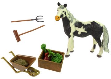 LEAN Toys Spielfigur Farm-Figurenset Pferdefarm Holz Bauernhof Set Pferdekoppel Tiere Pferd