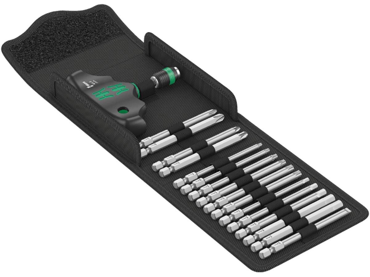 Wera Bit-Schraubendreher Kraftform Kompakt 400, (Set, 17 St., + Falttasche), 1/4" Außensechskantantrieb