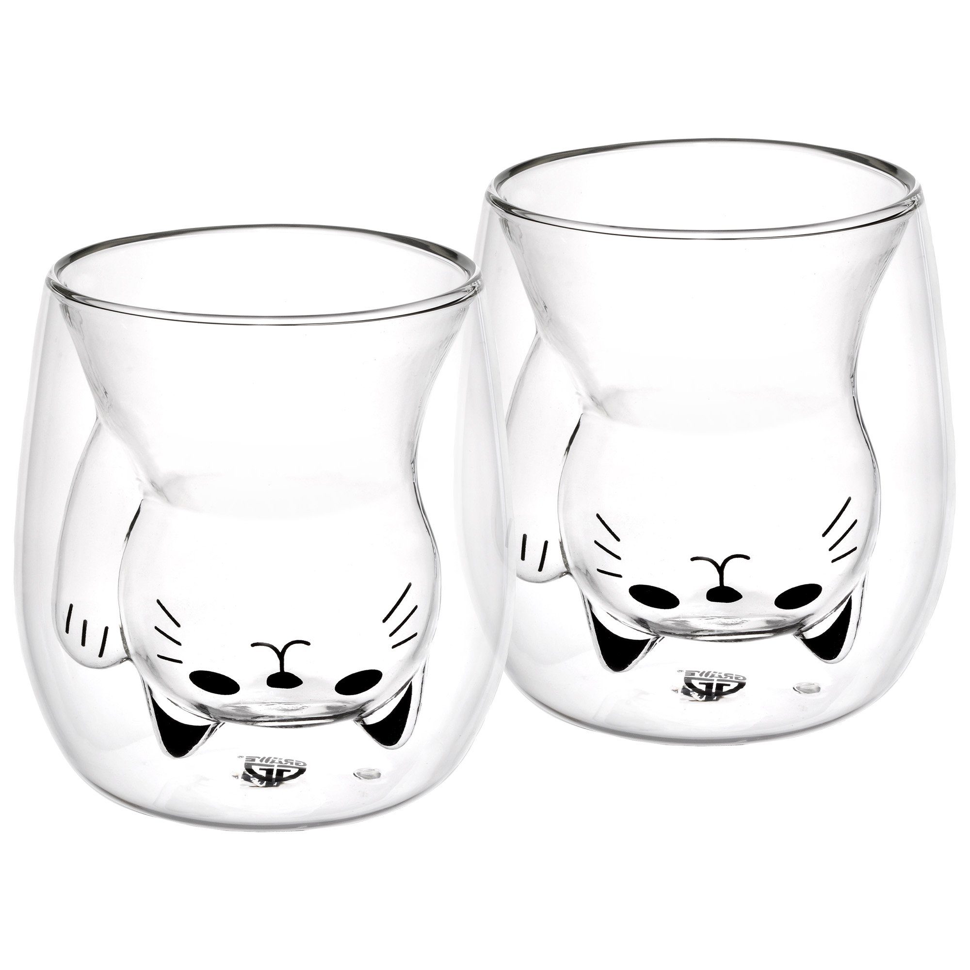 GRÄWE Glas GRÄWE Doppelwandige-Thermogläser, 190ml, 2er Set, Motiv Katze, Glas