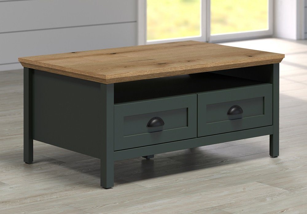 trendteam Couchtisch Couchtisch Stanton, Tannengrün / Eiche (no-Set), Breite 101 cm,Tischplatte aus Holzwerkstoff