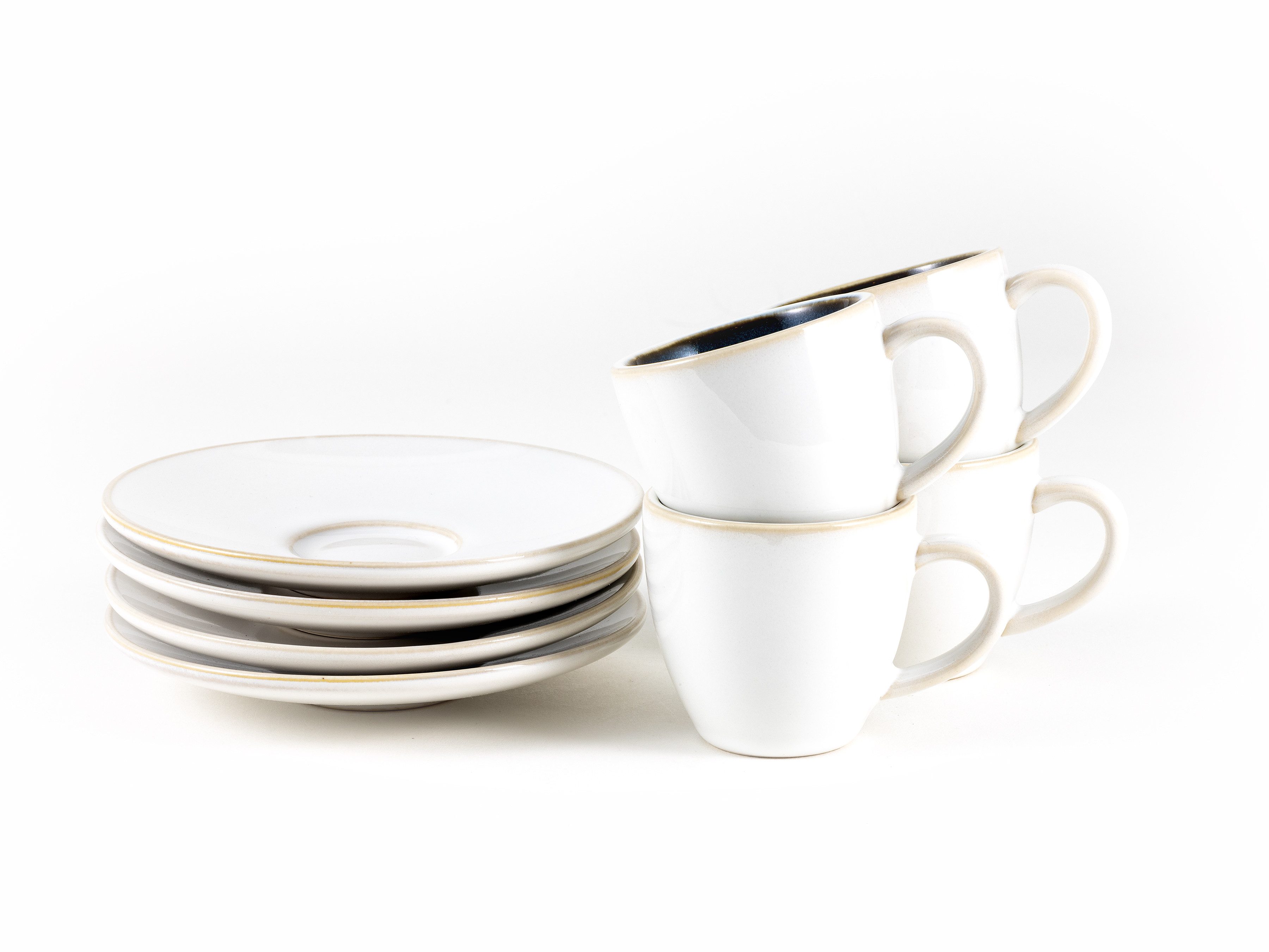 Hanseküche Espressotasse Hanseküche Espresso Tassen 4er Set 80ml Weiß Steingut Keramik, 1-tlg. – Bild 2 von 5