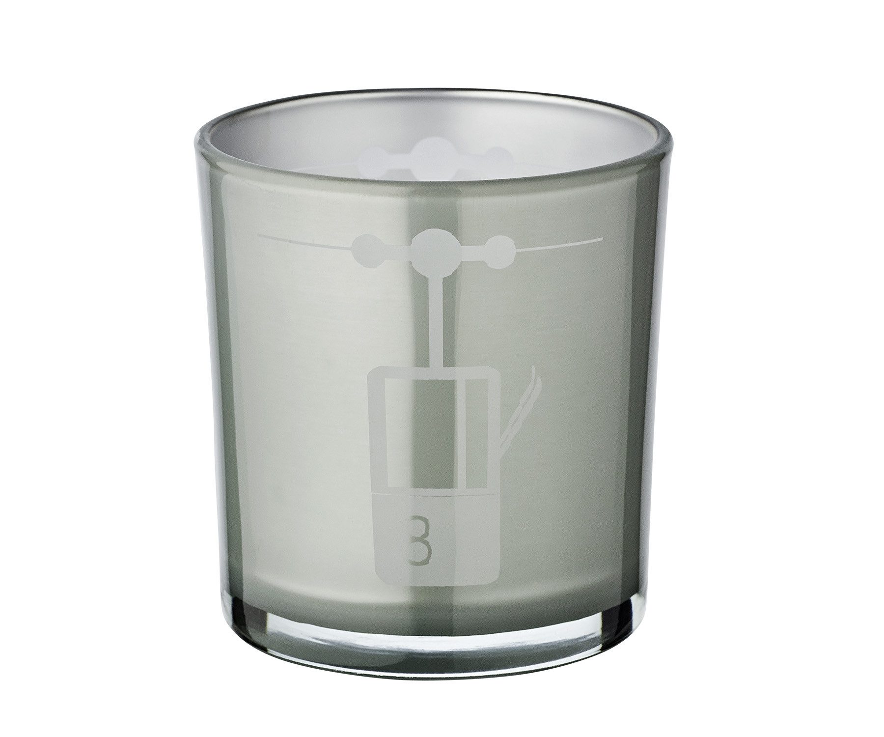 EDZARD Windlicht Lift, 2er-Set, Glas, Ski-Motiv, grau, H 8 cm, Ø 7 cm