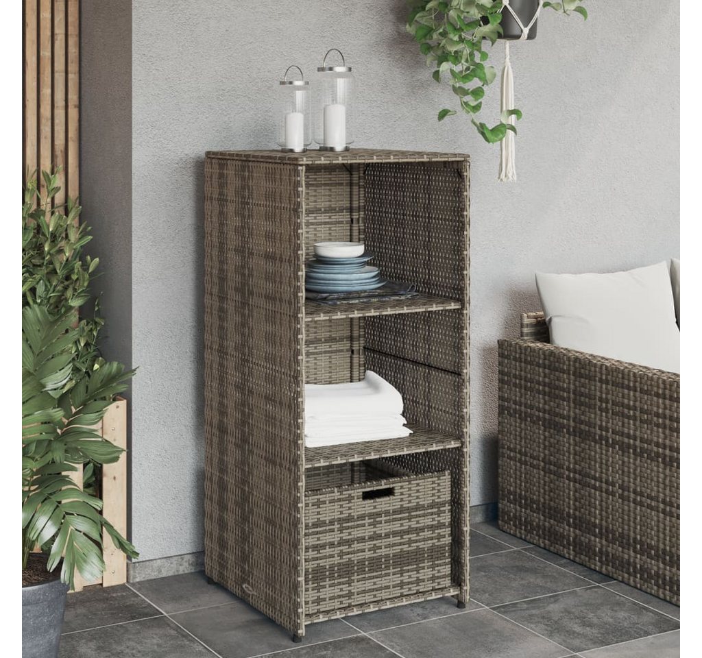 Thumbnail - vidaXL Gartenbox Gartenschrank Grau 50x55x115 cm Poly Rattan