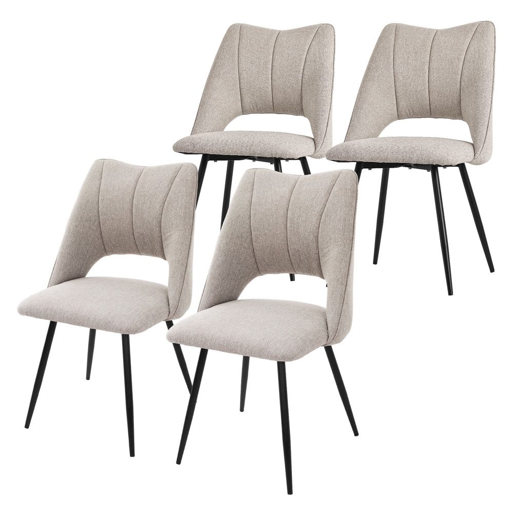 ML-DESIGN Stuhl Esszimmerstühle mit Rückenlehne moderne Design Lounge Küchenstühle (4 St), Polsterstuhl Esstischstühle 4er Set Clubsessel Polyester bis 120kg