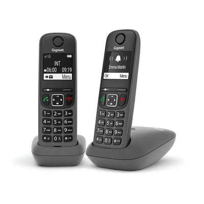 Gigaset AE 690 Duo anthrazit Schnurloses DECT-Telefon (Mobilteile: 2, zwei Mobilteile)