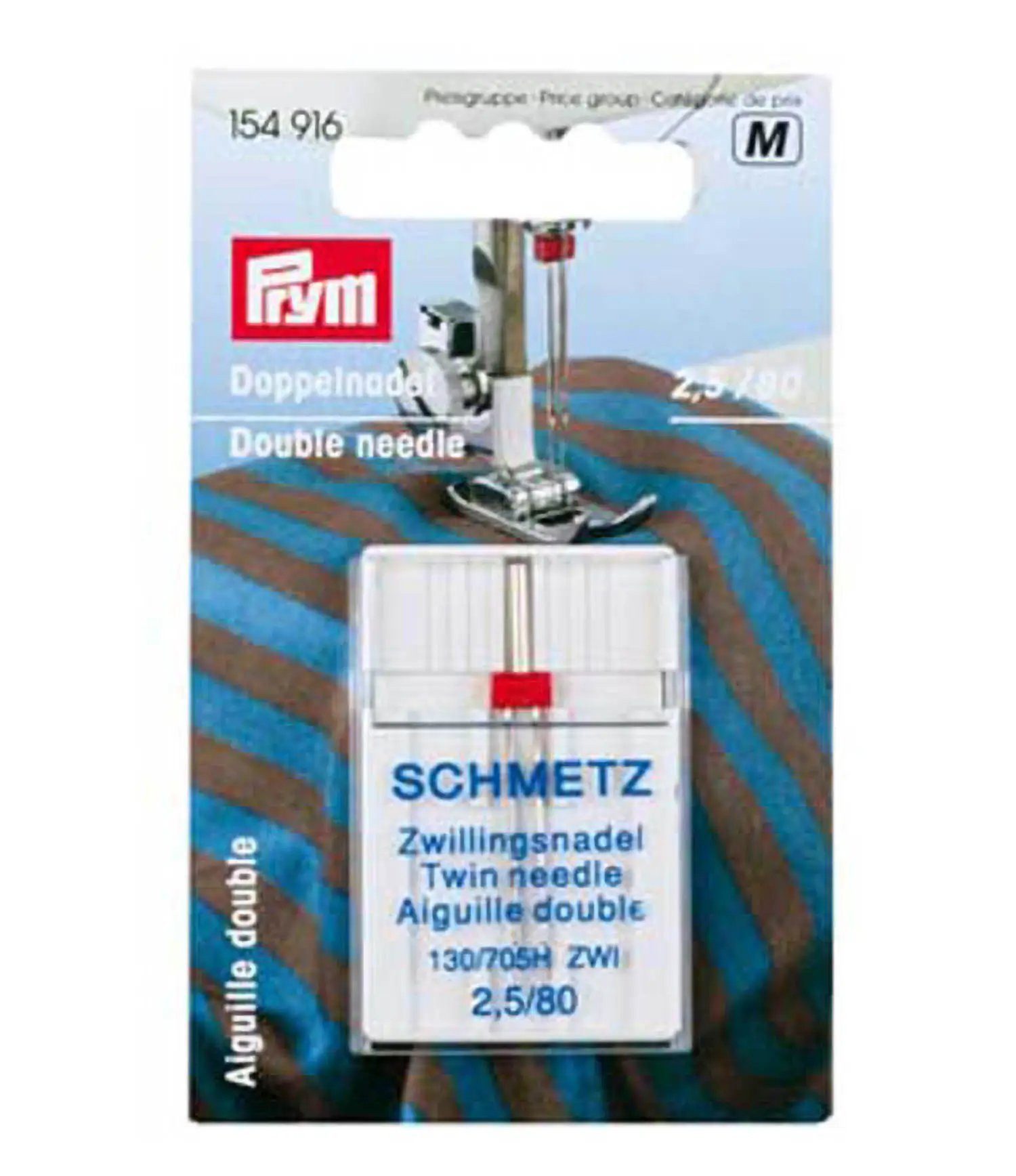 Stofferia Stoff Doppel-Nähmaschinennadel 130/705 Universal 80/2,5 mm, Meterware