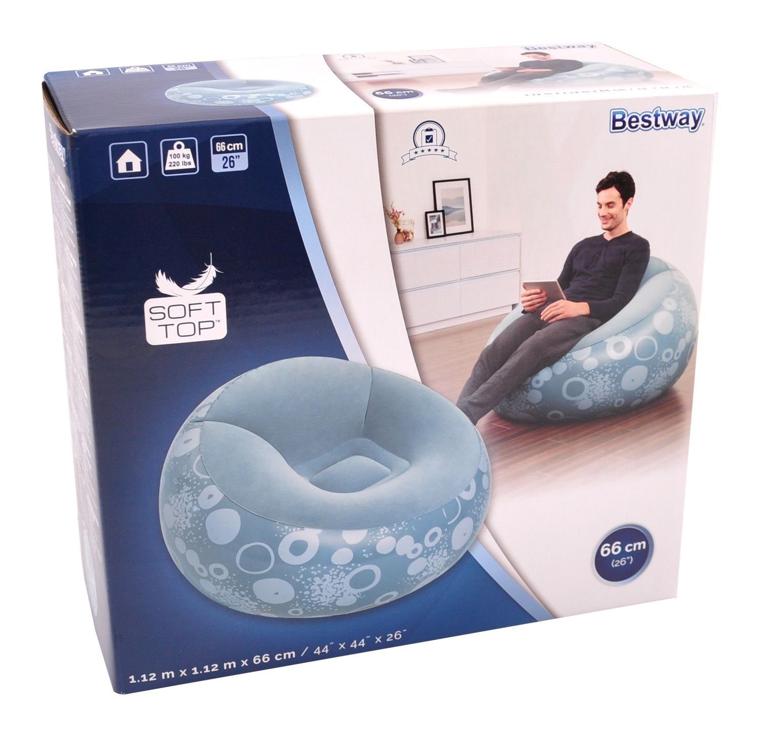 Bestway Sitzsack Bestway Sessel aufblasbar Sitzsack Luftsessel Lounge Luftmatratze