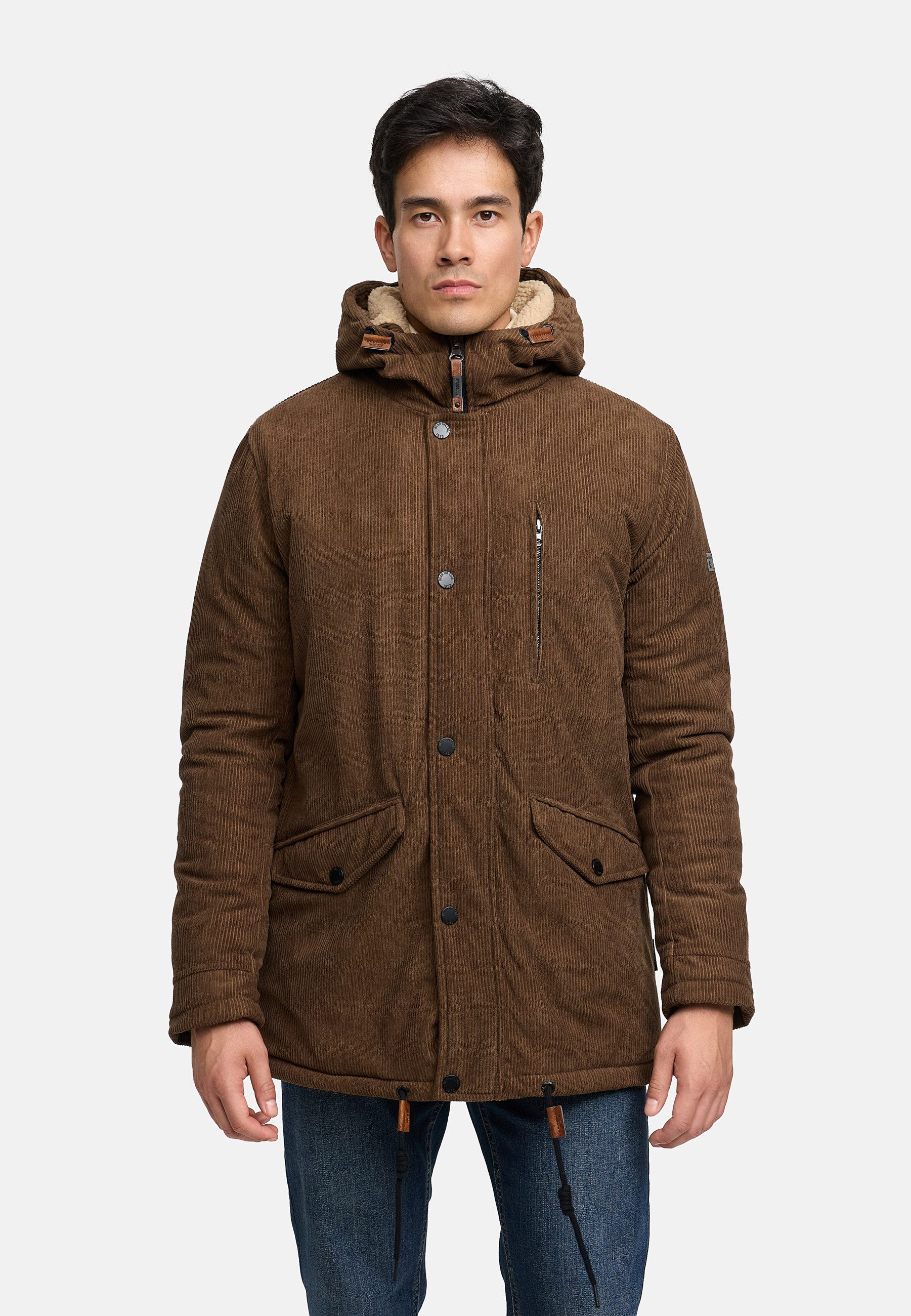 Indicode Winterjacke Herren INLedley Jacke Winter Herrenjacke Mit warmem Teddyfutter und verstellbarer Kapuze