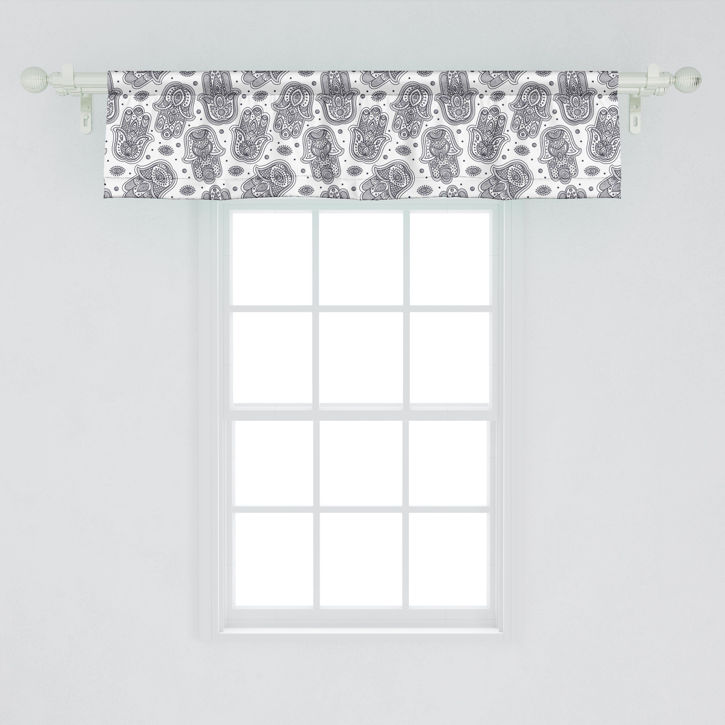 Scheibengardine Vorhang Microfaser, Yoga-Mandala Küche Dekor Schlafzimmer Volant mit für Abakuhaus, Hamsa Stangentasche, Meditation