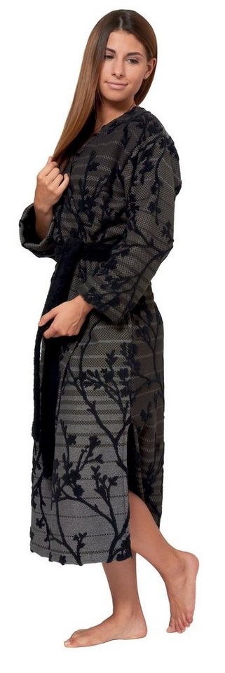 Lasa Design Gürtel, Damenbademantel, Home Kimono-Kragen, Baumwolle, Modisches