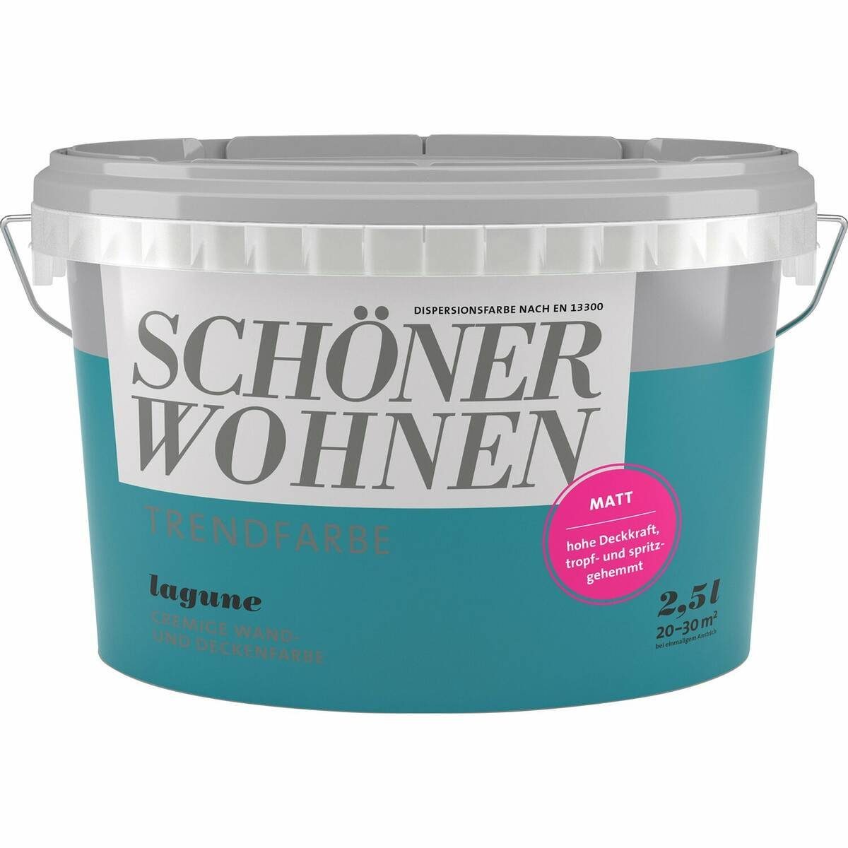 SCHÖNER WOHNEN FARBE Wand- und Deckenfarbe Lagune, Tropf- und spritzgehemmt, Lösemittelfrei