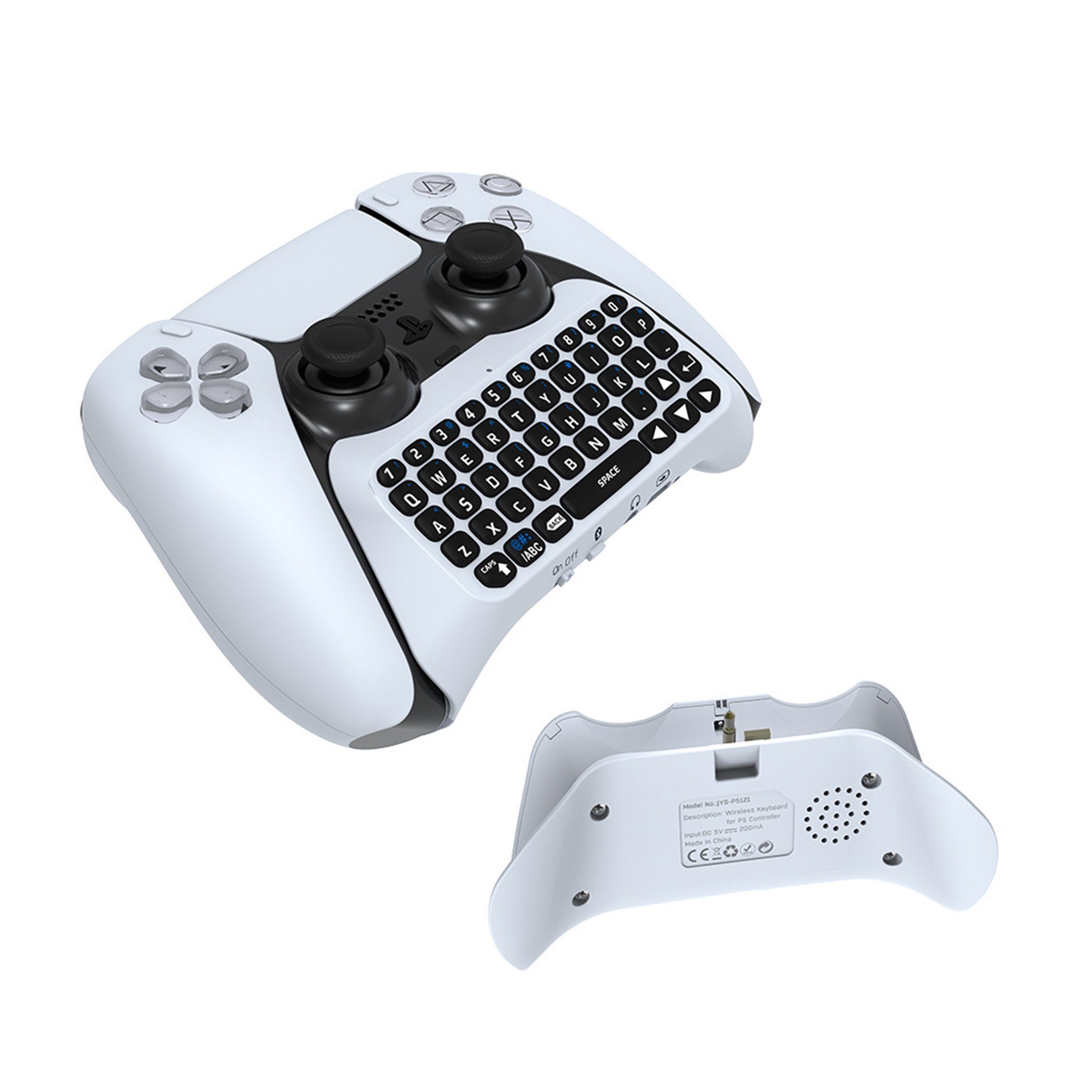KINSI Bluetooth Tastatur für PlayStation 5 Controller,Wireless Keyboard PlayStation 5-Controller (mit Voice-Chat Funktion - Ergonomisches Design)
