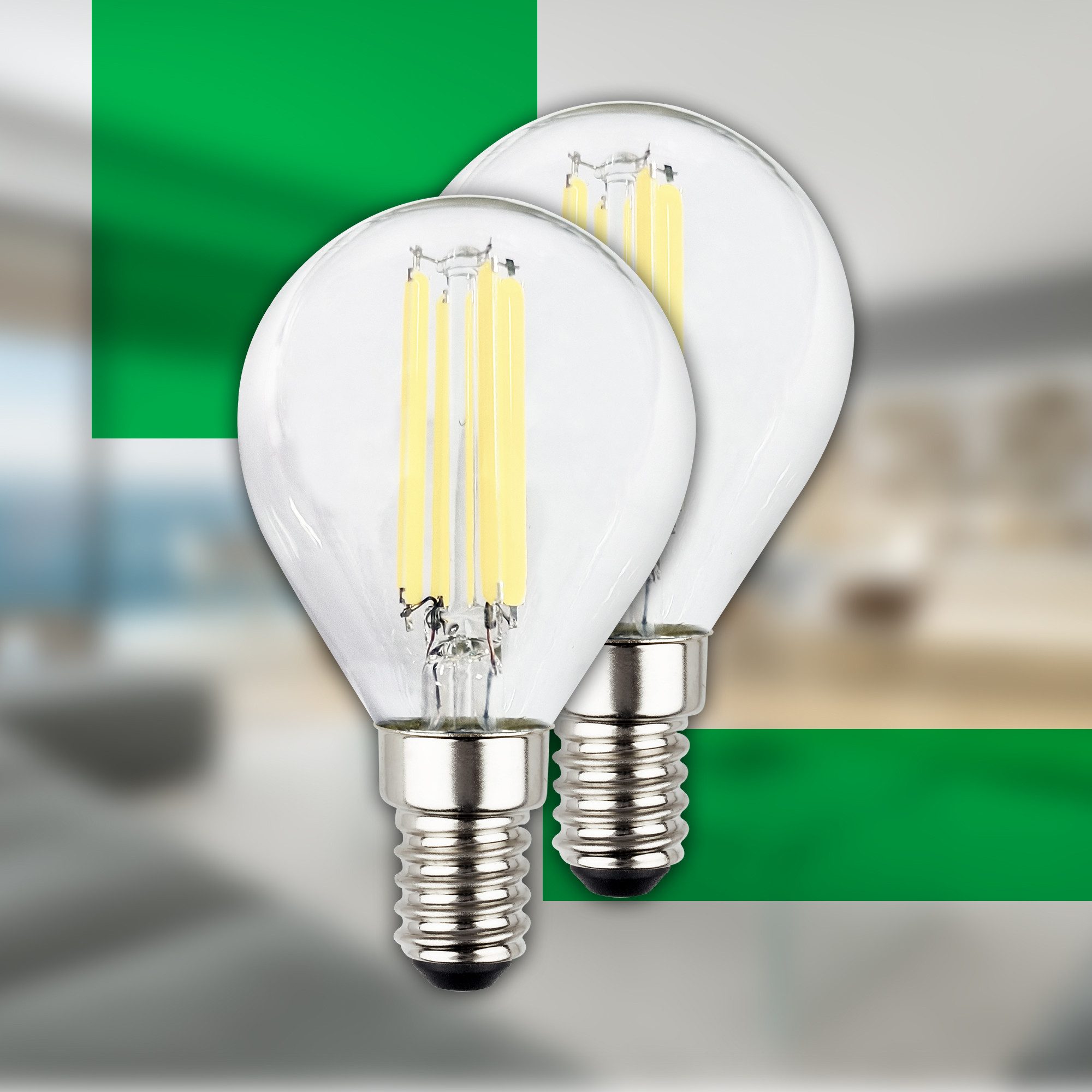 Briloner Leuchten LED-Leuchtmittel 2er Set EEK A Warmweißes Licht, GU10, E27, E14