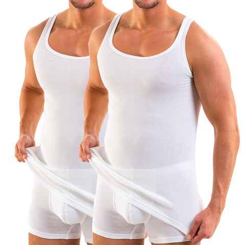 HERMKO Unterhemd 3018 2er Pack Herren Unterhemd Doppelripp aus 100% Bio-Baumwolle