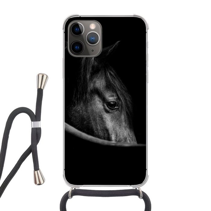 MuchoWow Handyhülle Pferde - Porträt - Schwarz - Tiere Handyhülle Telefonhülle Apple iPhone 13 Pro