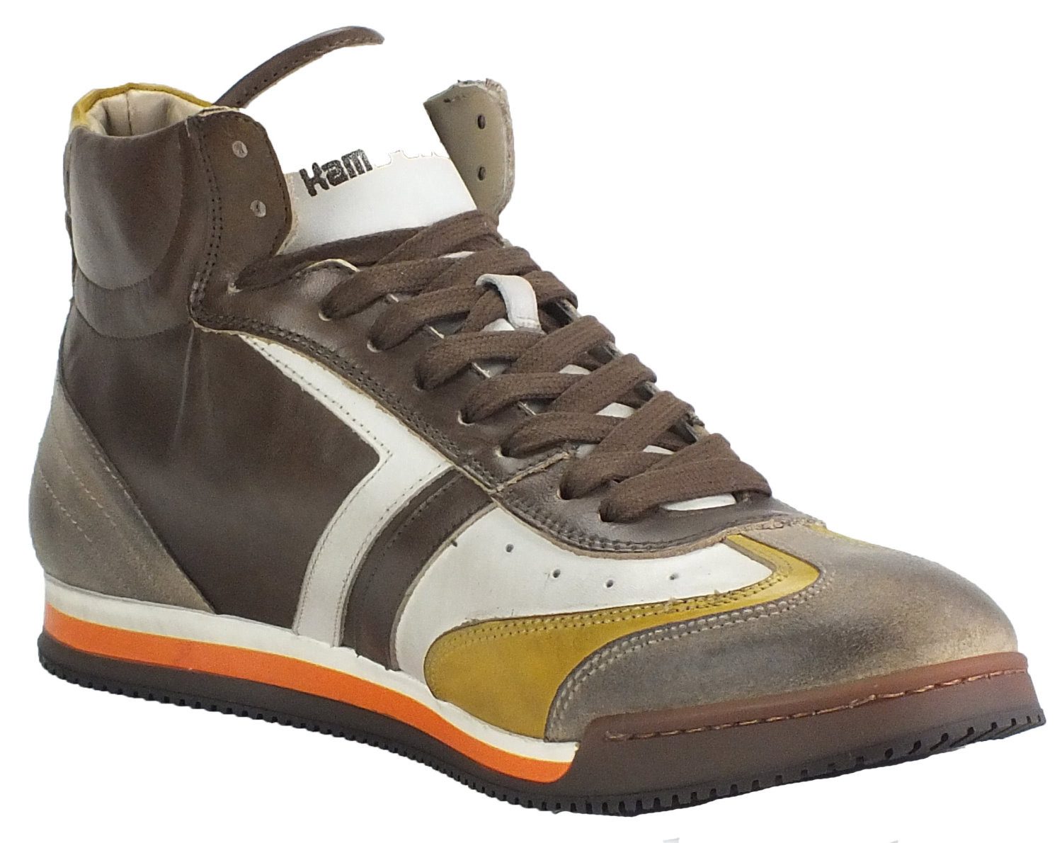 Kamo-Gutsu Herren Leder Halbschuhe Sneaker Wechselfussbett