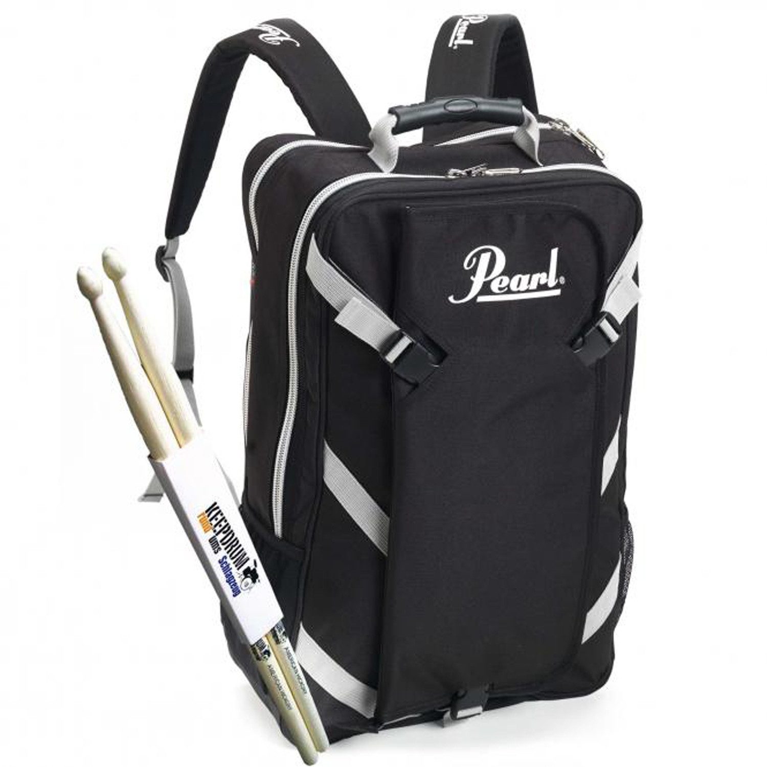 Pearl Drums Schlagzeug Pearl PDBP-1 Rucksack mit Stickbag mit Schlagzeugstöcken,Rucksack, Rucksack mit Sticks 