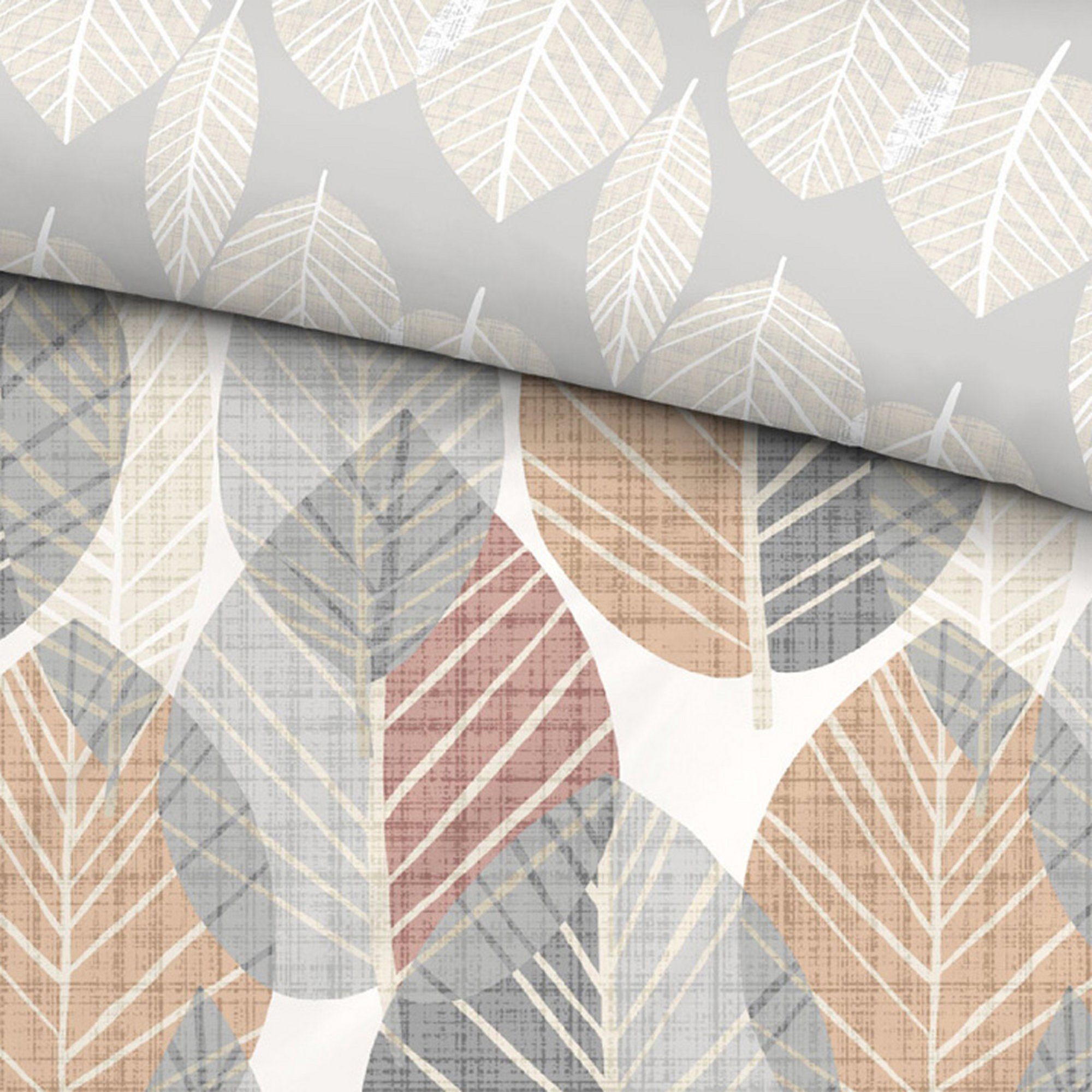 Biberna Bettwäsche Wendebettwäsche, Baumwolle, Blatt