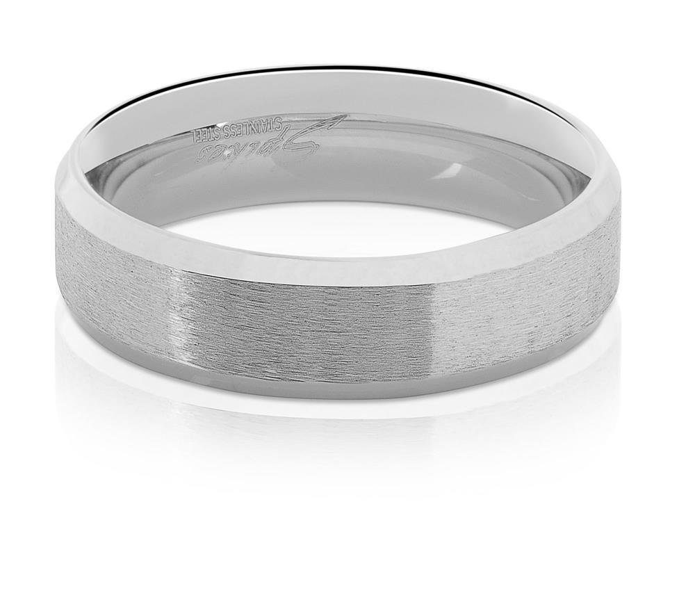 Ring Damen (Ring, Silber aus Fingerring Edelstahl BUNGSA mit Rand Herren Unisex 1-tlg), schrägem