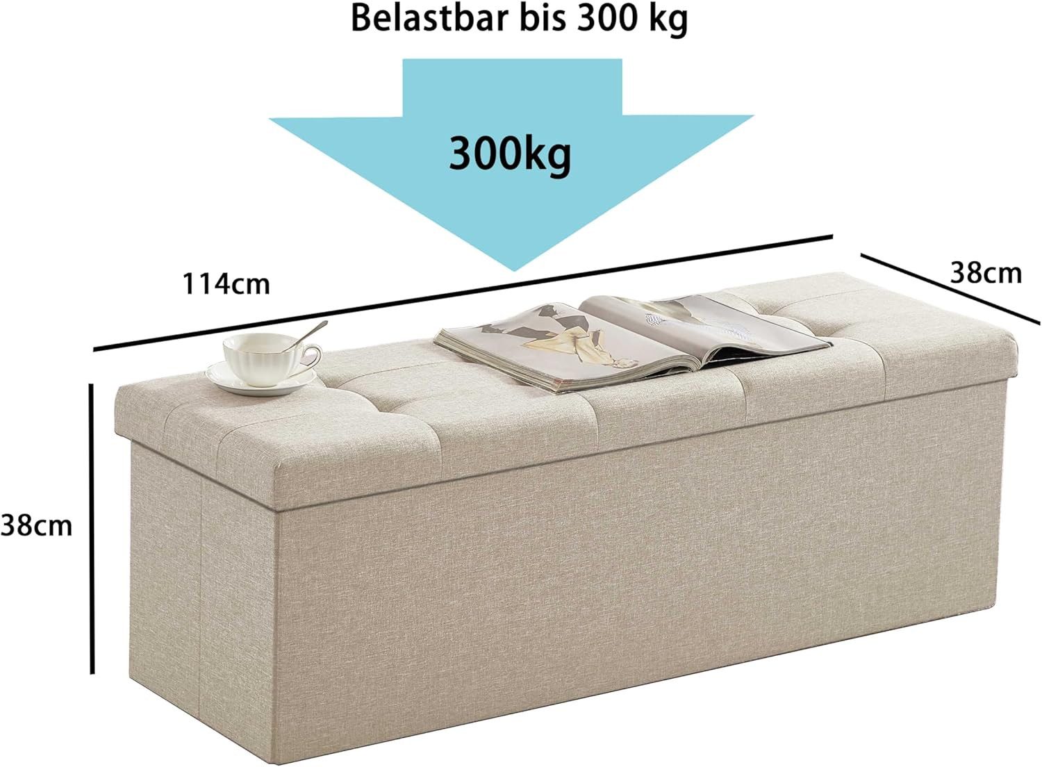 Zedelmaier Sitzbank 114cm mit Stauraum, Sitztruhe,faltbar Aufbewahrungsbox, günstig online kaufen
