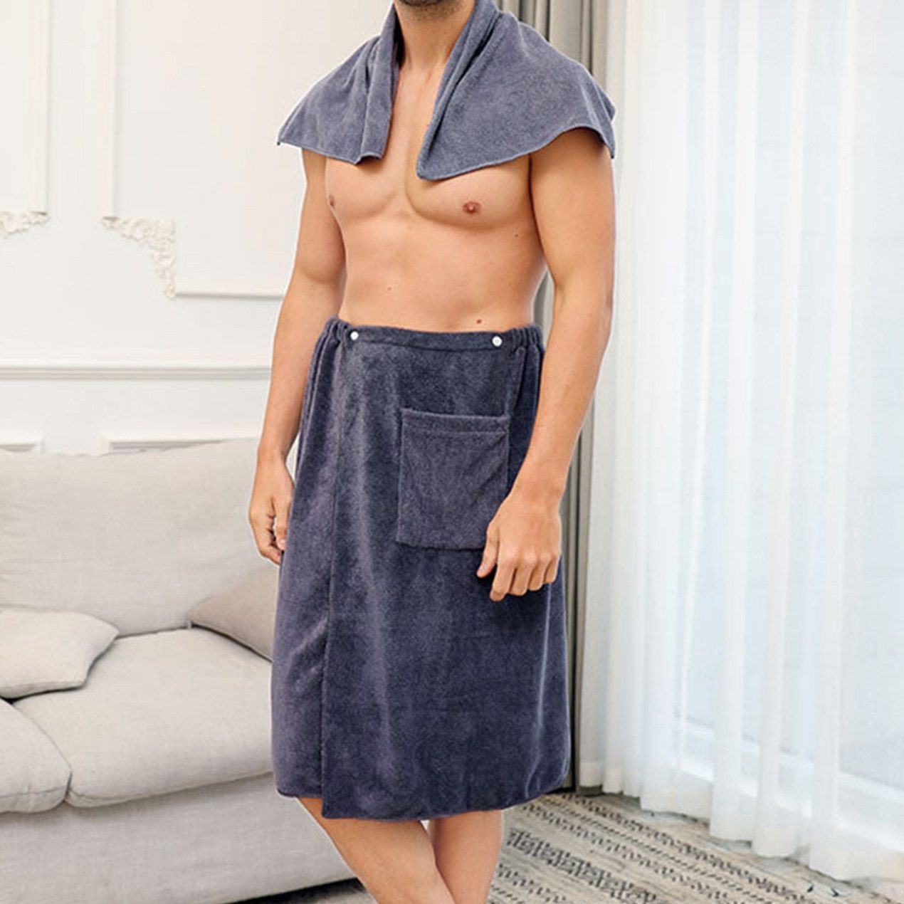MODFU Saunatuch Herren Saunatücher Saunahandtuch Duschtuch günstig online kaufen