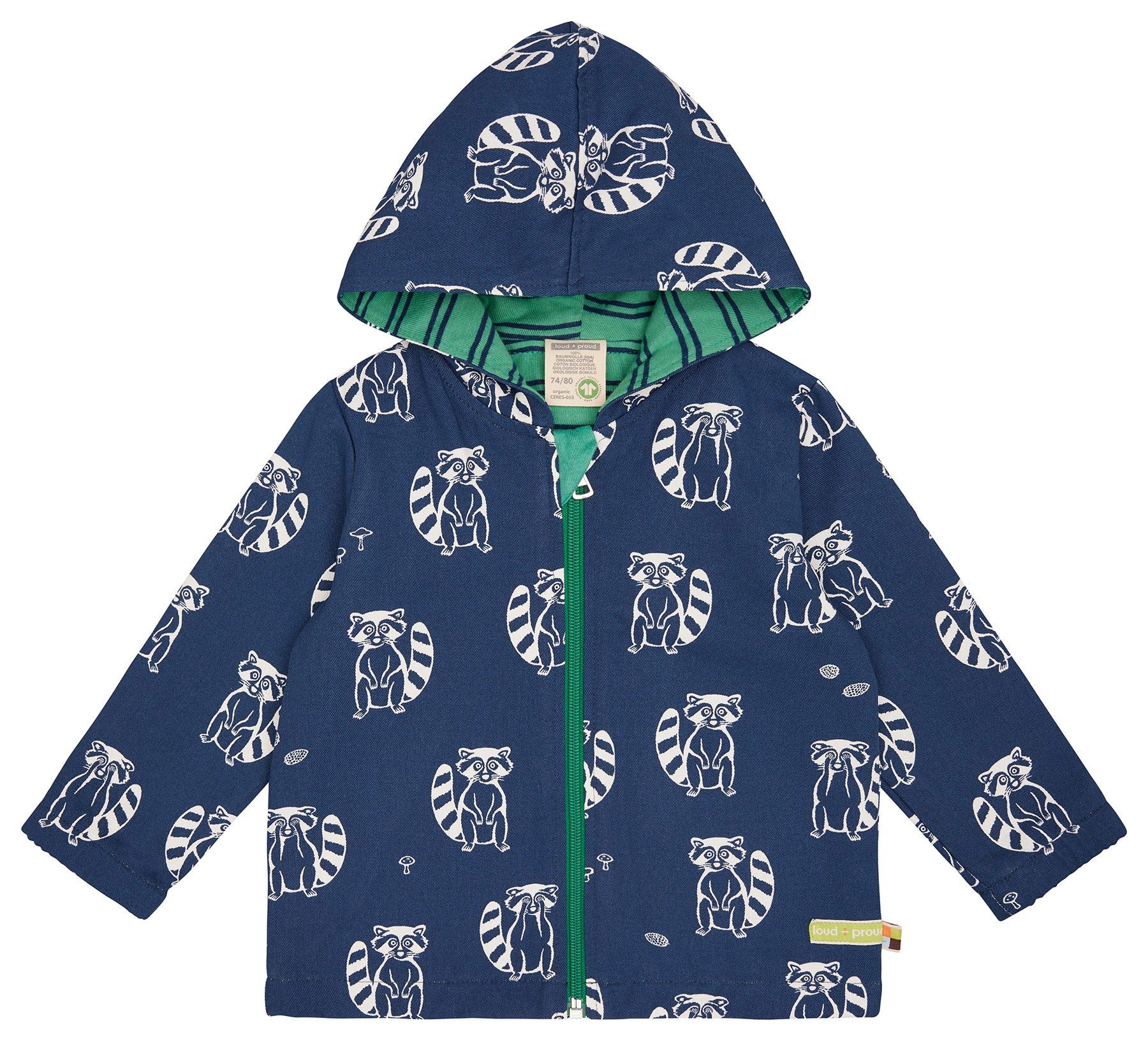 loud + proud Outdoorjacke, wasserabweisend mit Druck Biobaumwolle GOTS