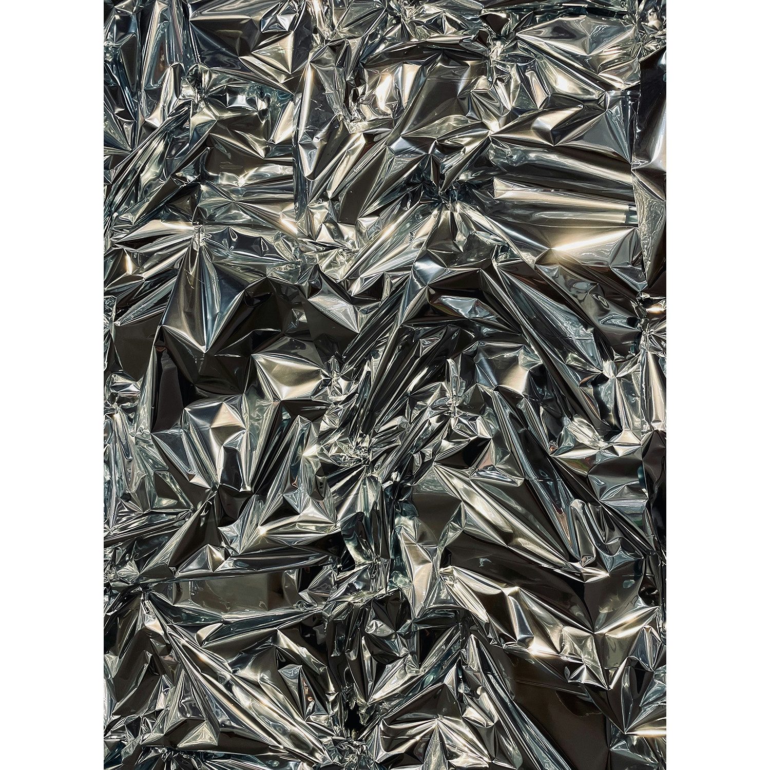 queence Bild mit Rahmen in schwarz, Poster Metallic Metall-Optik, Kunstwerk silber, Alufolie als Kunst, als Poster und Rahmenbild erhältlich