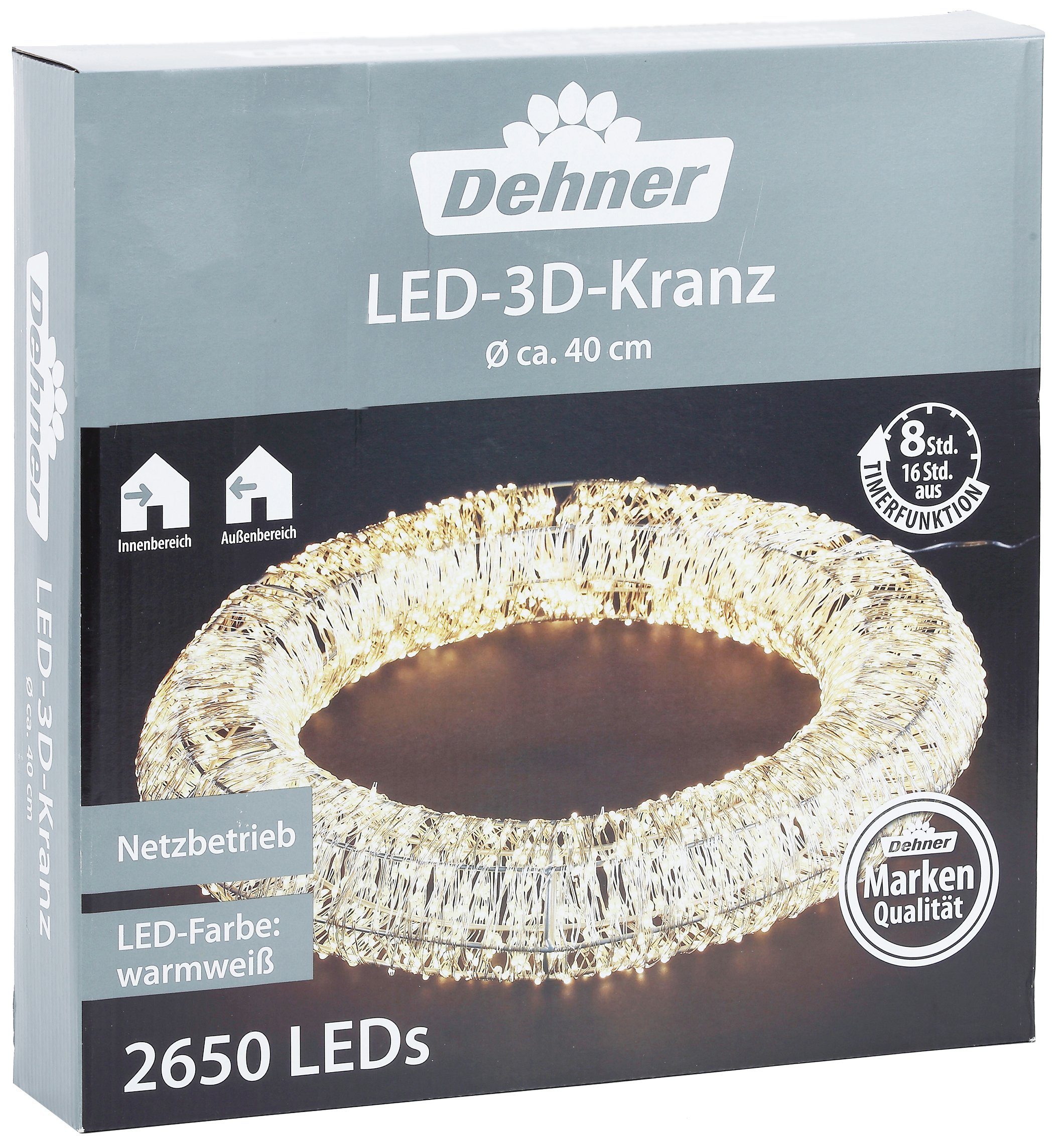 Dehner Lichterkette Adventskranz LED Kranz, Ø günstig online kaufen