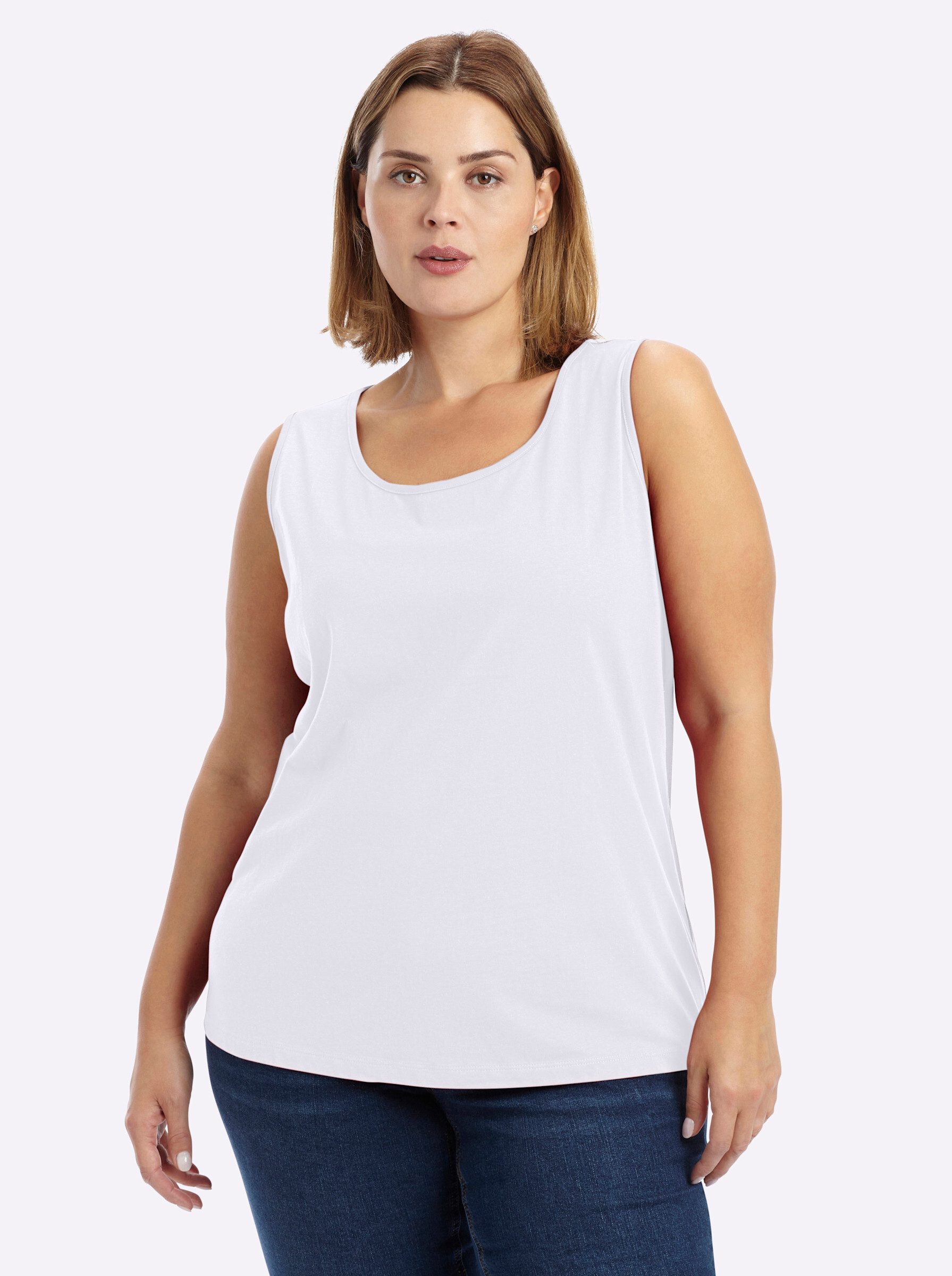 Sheego Shirttop Doppelpack Tops Ärmellos (2-tlg)
