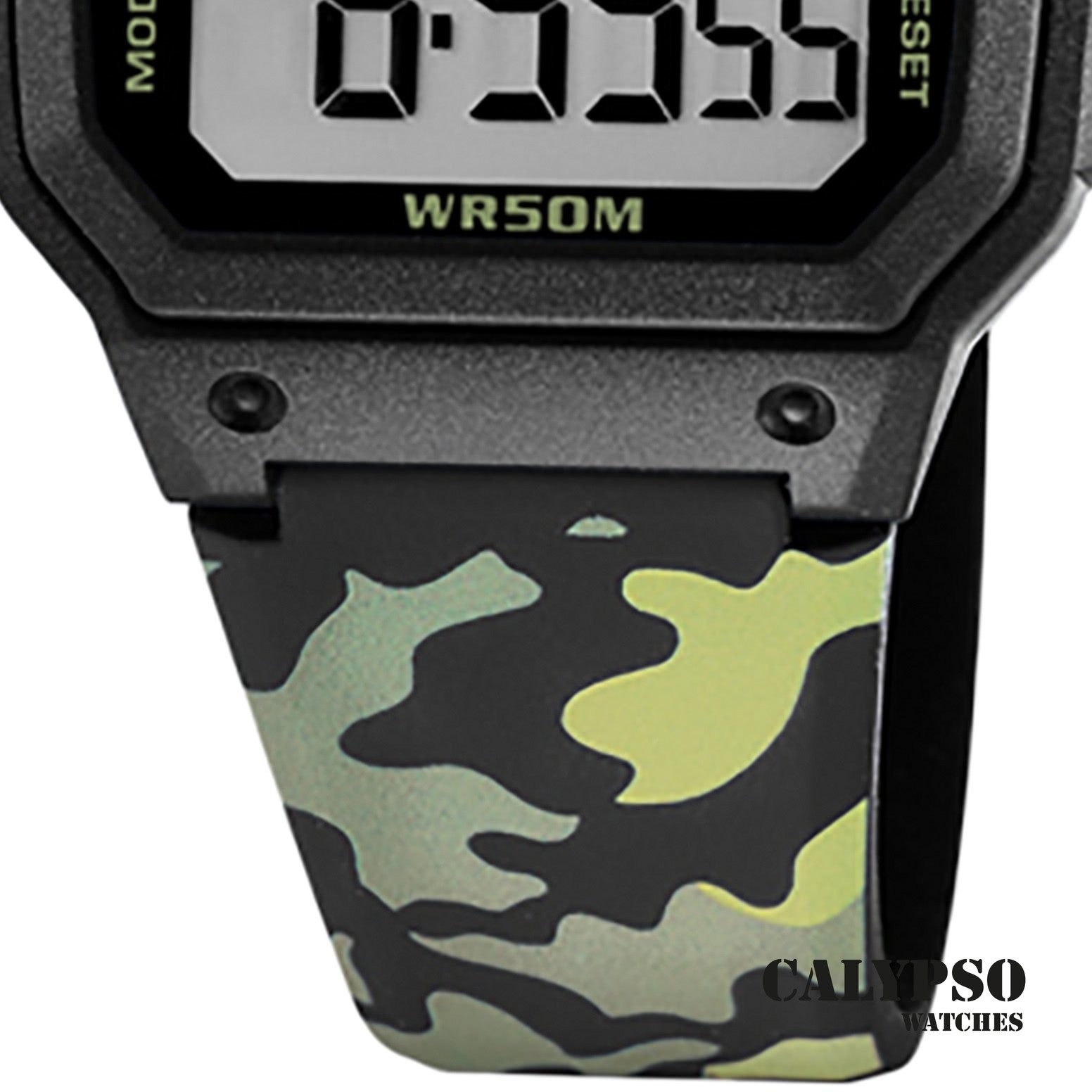 CALYPSO WATCHES Digitaluhr Calypso Herrenuhr Kunststoff schwarz grün, (Digitaluhr), Herrenuhr eckig, groß (ca. 45x39mm) Kunststoffarmband, Sport-Style