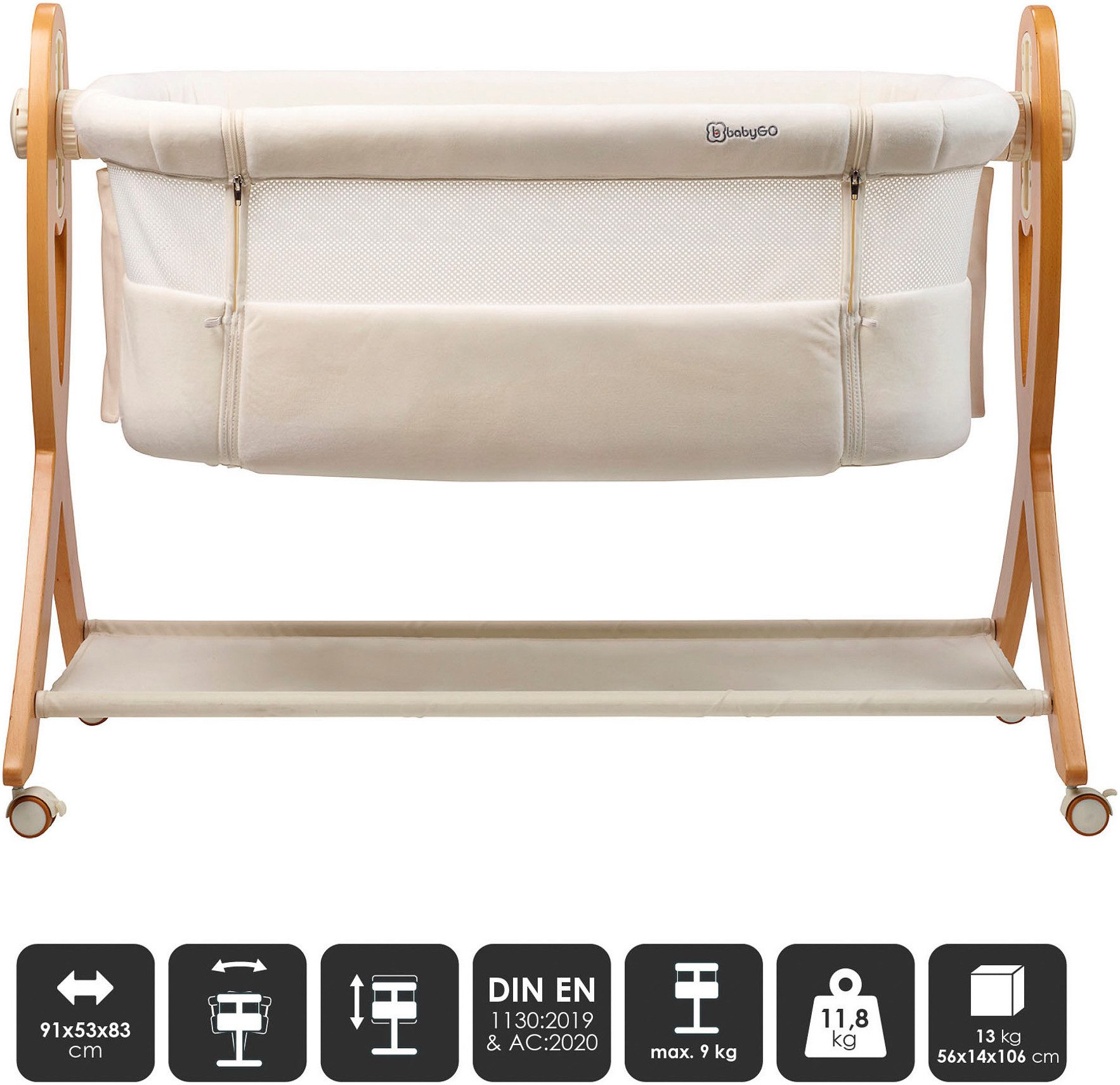 Beistellbett SidebySide, weiß/beige