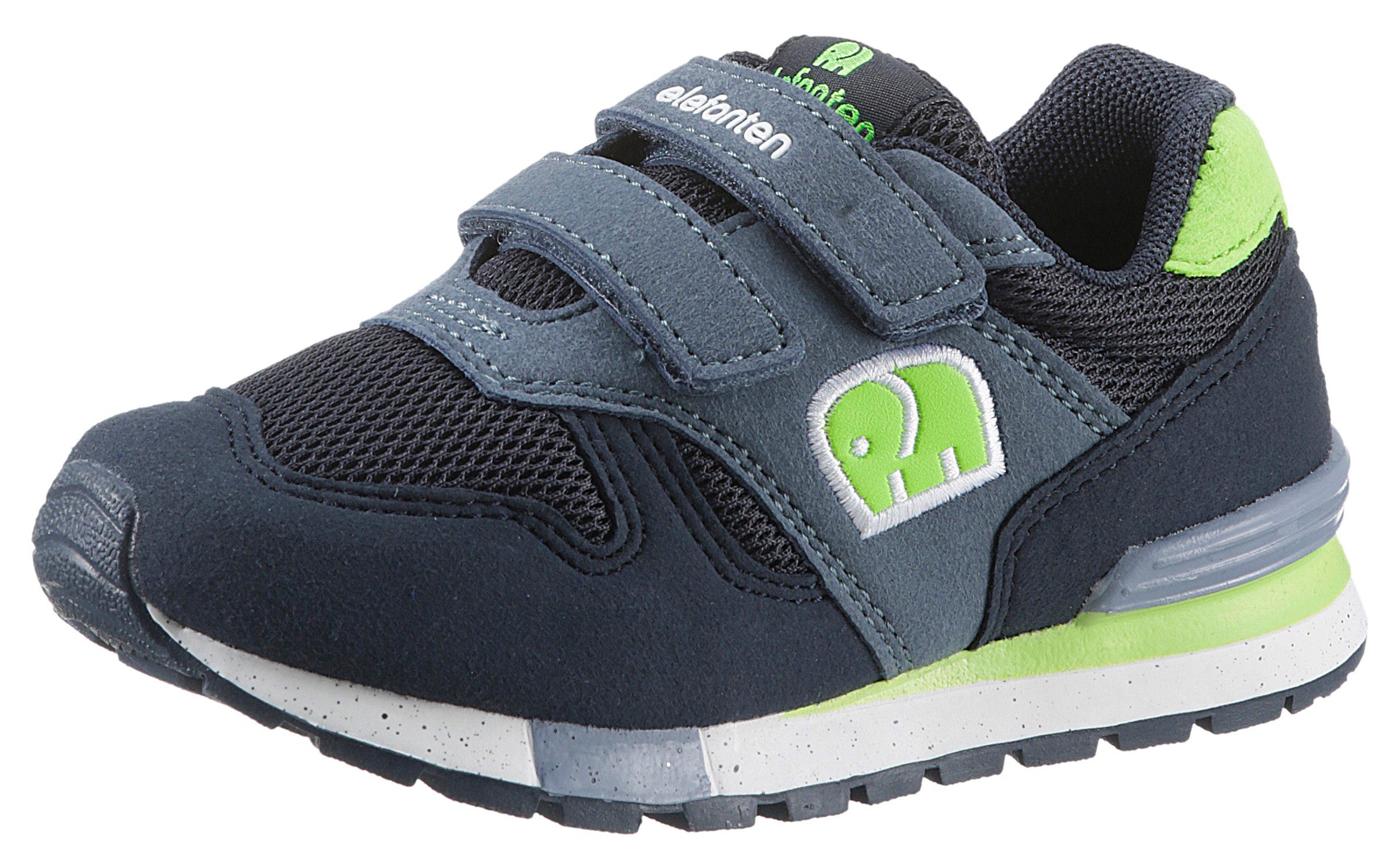 ELEFANTEN Hoppy WMS: Memory Sneaker mit Weit Foam weichem navy-limette