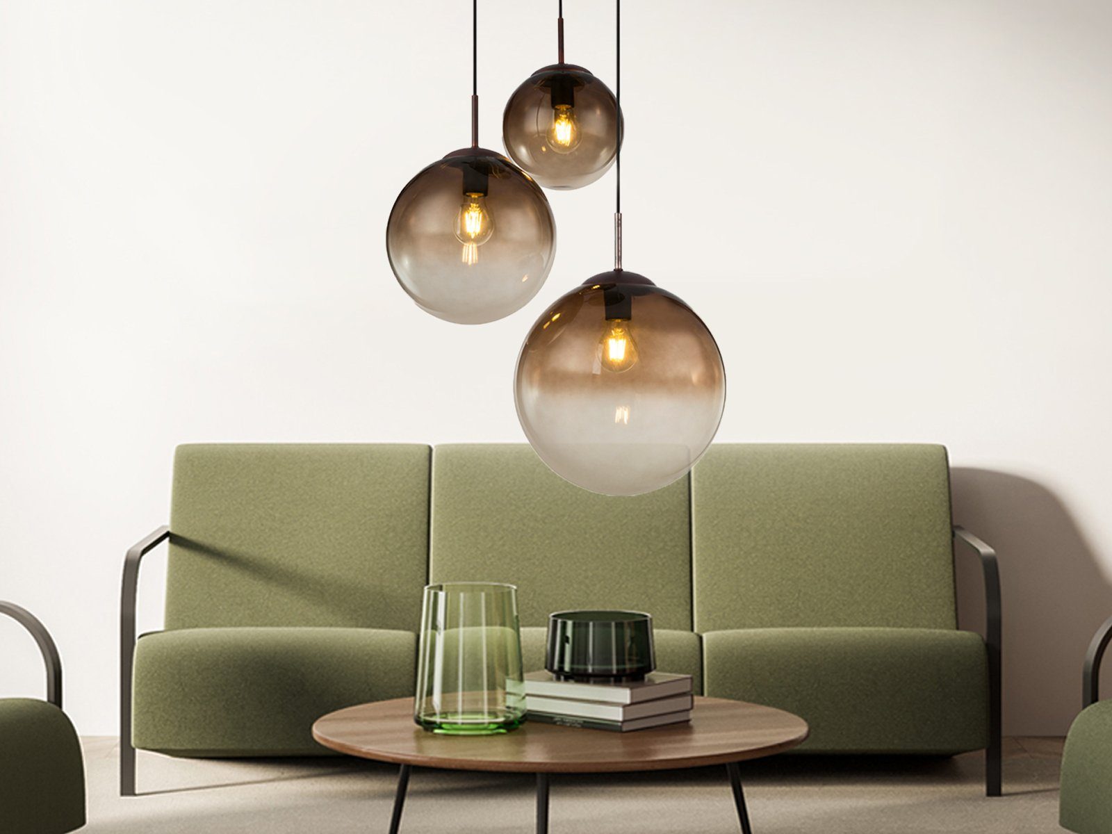 GLOBO LIGHTING LED Pendelleuchte, LED wechselbar, warmweiß, mehrere Glas-ku günstig online kaufen