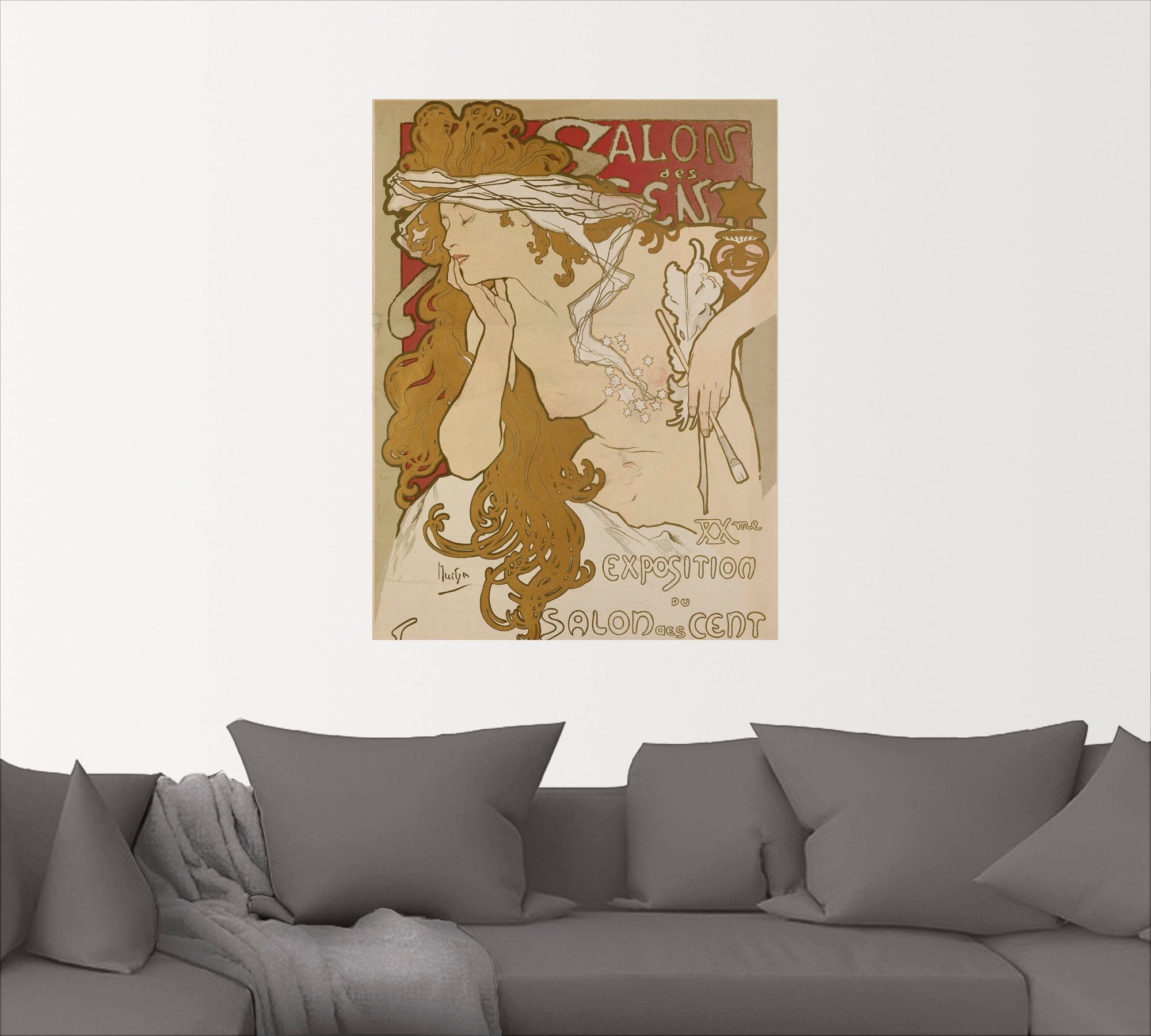 oder Salon versch. in Ausstellung Wandaufkleber als Plakat des Poster Frau Leinwandbild, Wandbild (1 Artland Cent, St), Größen