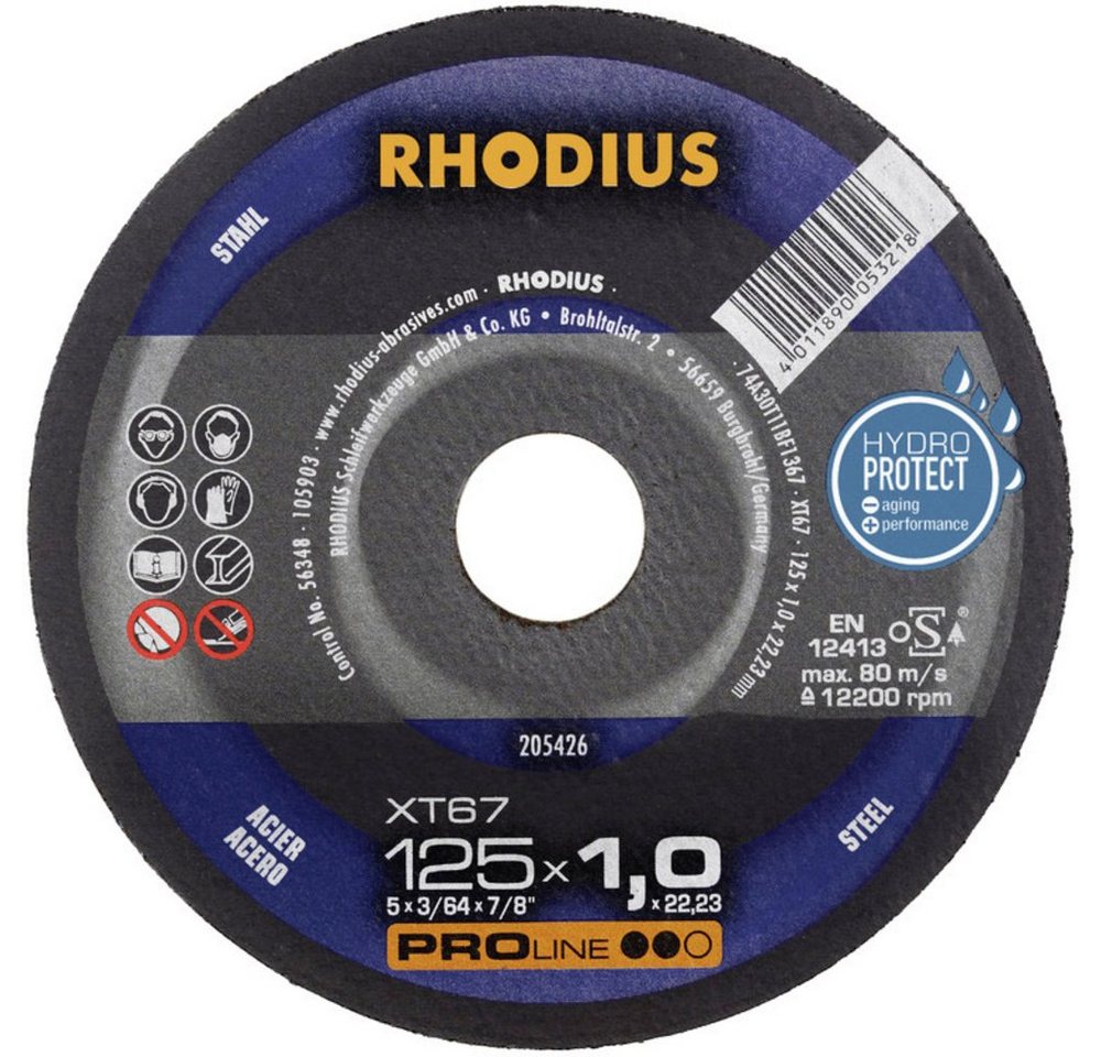 Thumbnail - Rhodius Trennscheibe Rhodius XT67 210743 Trennscheibe gerade 125 mm 10 St. Stahl, Ø 125.00 mm