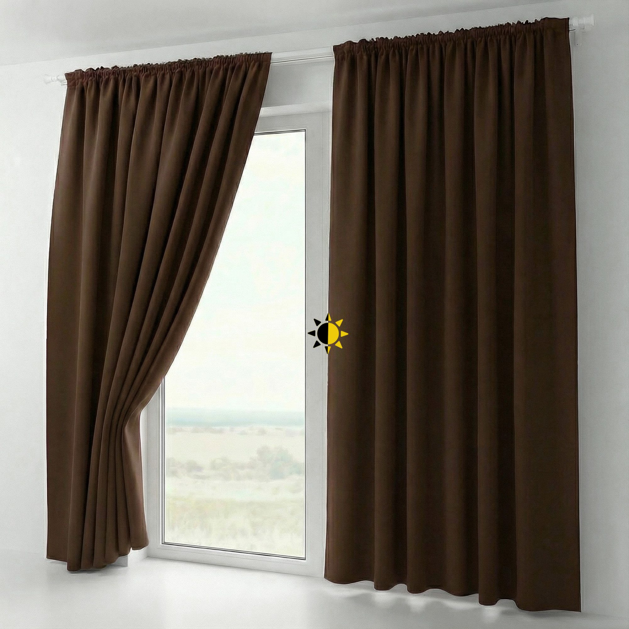 Beautex Verdunkelungsvorhang 2er Set mit U-Band, Blackout Vorhang Gardine abdunkelnd (2 St), Kräuselband, verdunkelnd, 2er Set, wärmeisolierend, blickdicht, waschbar, Farbwahl