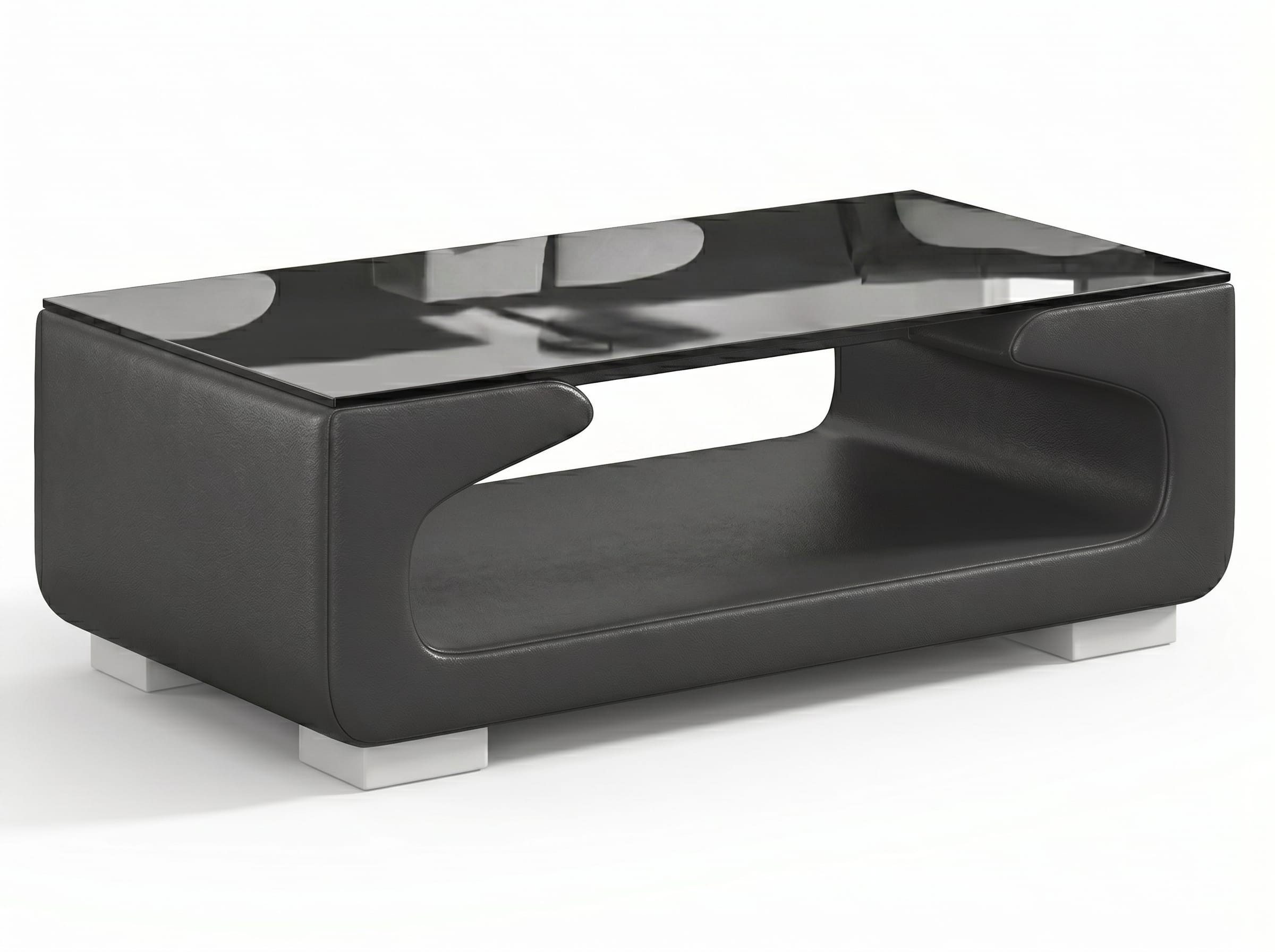 Xlmoebel Stehtisch Moderner Couchtisch mit schwarzer Glasplatte für das Wohnzimmer, Made in Europa