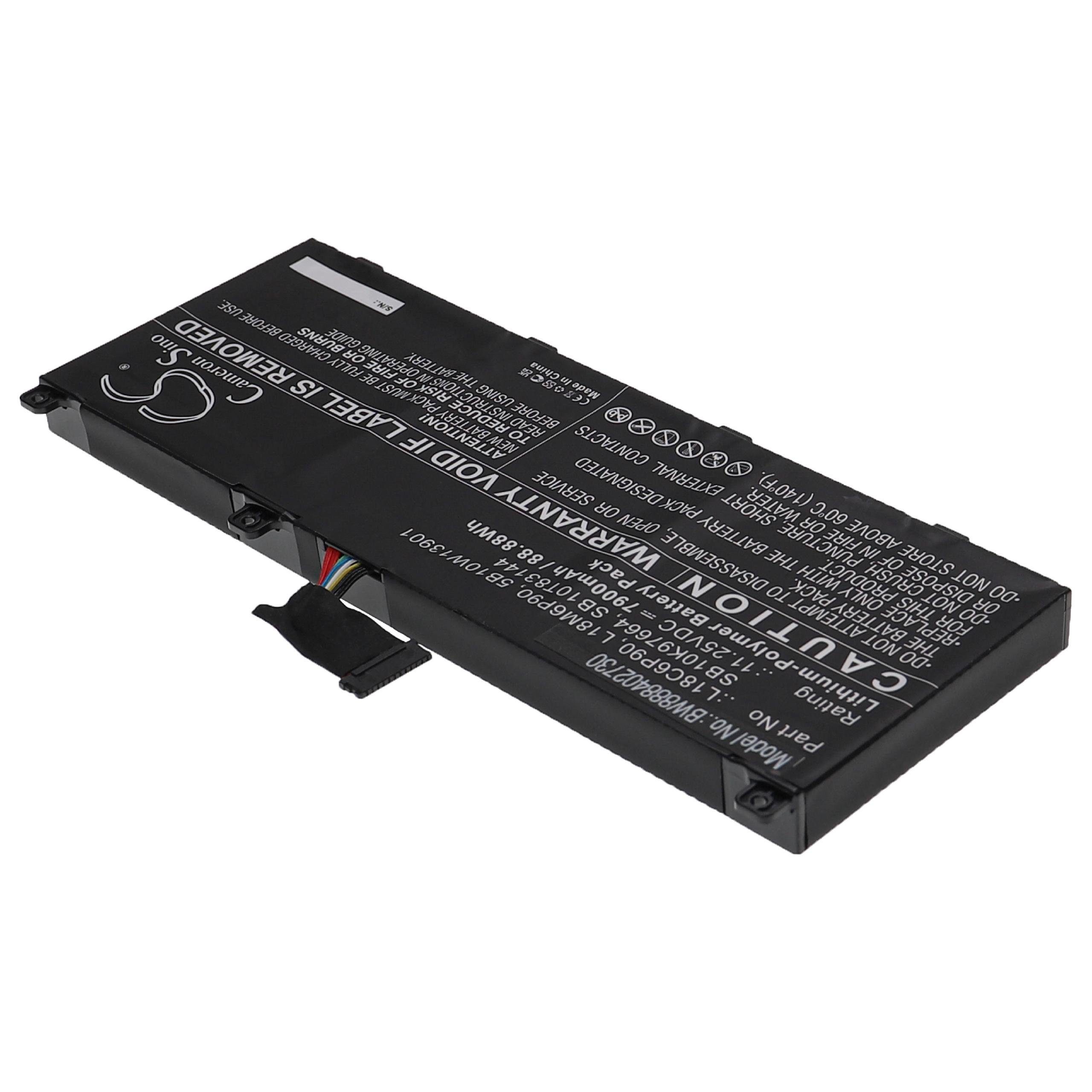 Lenovo 7900 P53 mit 20qna009cd, vhbw kompatibel Li-Polymer 20QQA0NPJP V) ThinkPad (11,25 mAh Laptop-Akku 20qna00tcd,