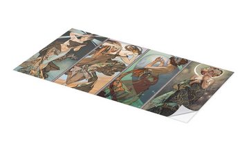 Posterlounge Wandfolie Alfons Mucha, Der Mond und die Sterne I, Vintage Malerei