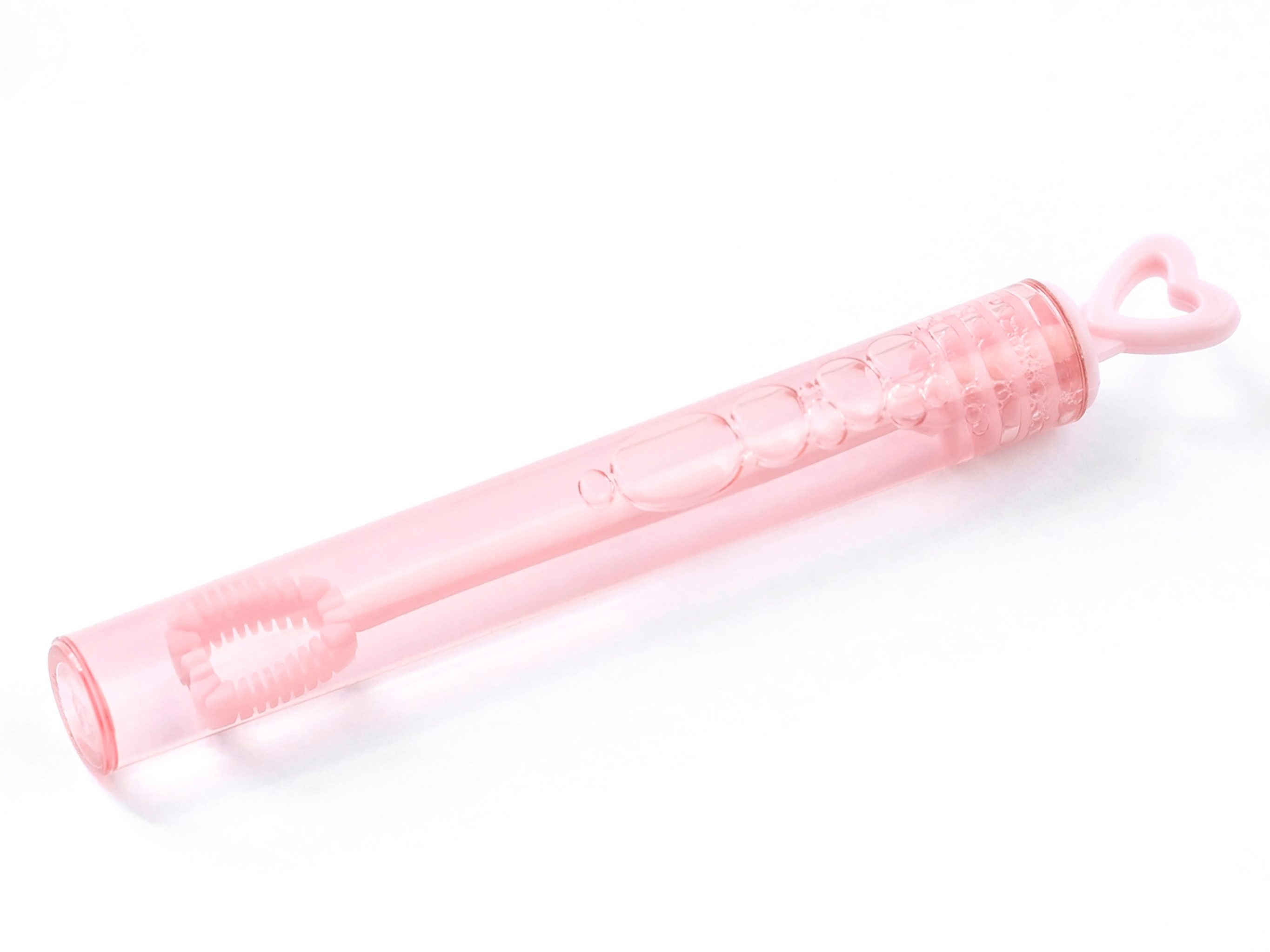 partydeco Dekofigur, Seifenblasen Set mit Herz 8cm Rosa Transparent 48 Stück mit Stäbchen