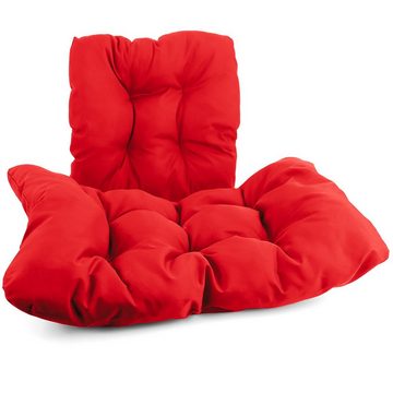 RAMROXX Hängestuhl Kissen für Hängesessel Korb inkl. Rückenteil 2-teiliges Set Fun Rot