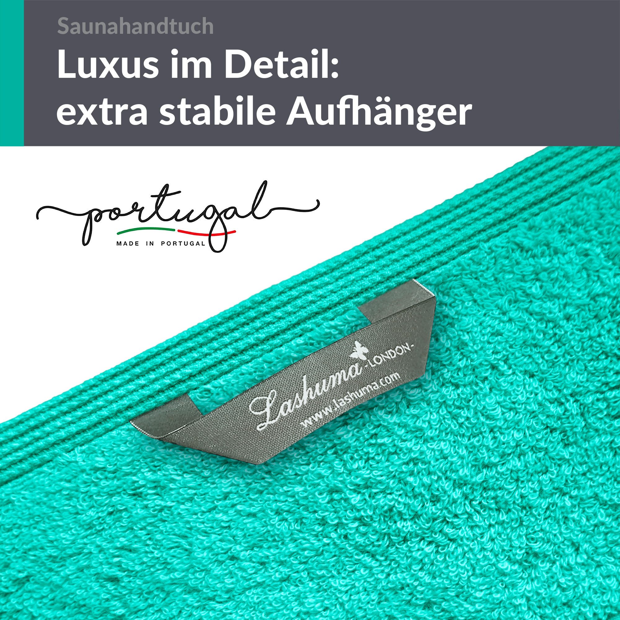 Lashuma Saunatuch XXL Handtuch London, Frottee (1-St), Badetuch Damen & Badehandtuch Herren 100x200 cm - Saunahandtuch 80x220 – Bild 3 von 5