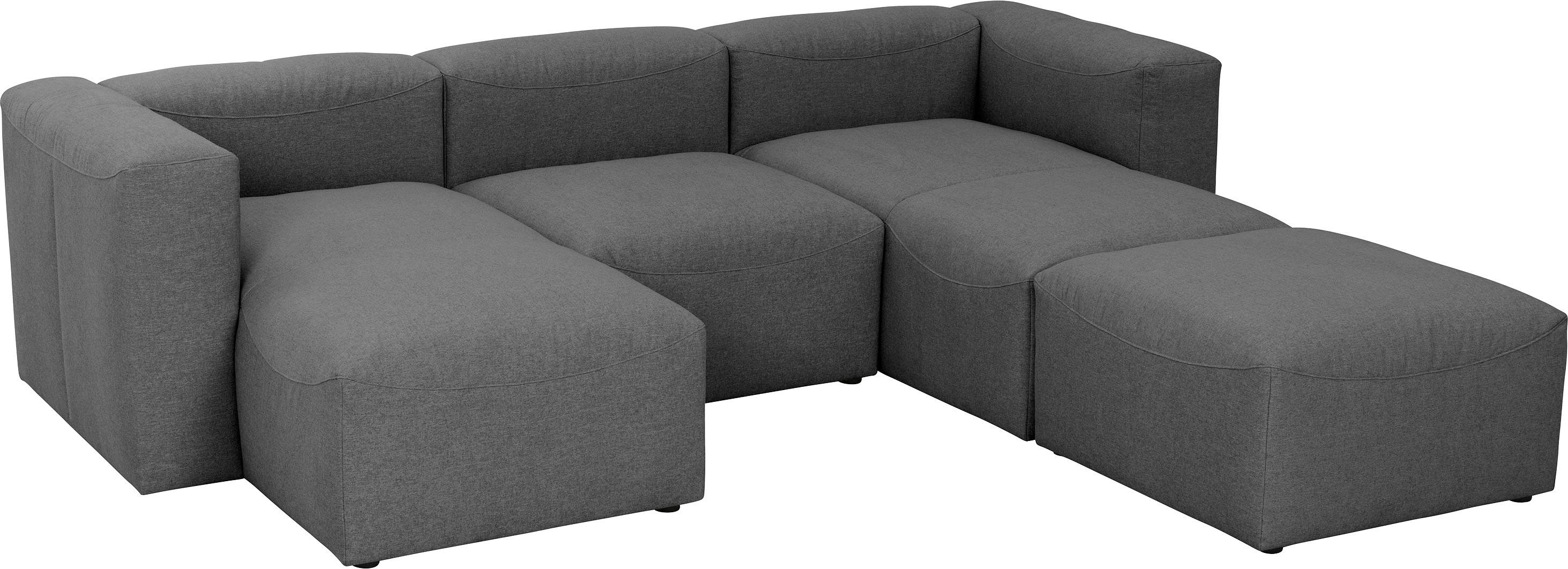 Winzer® aus 4 anthrazit Spar-Set Sitz-Elementen, Lena, Max kombinierbar individuell Wohnlandschaft 04 Sofa-Set 4 Teile,