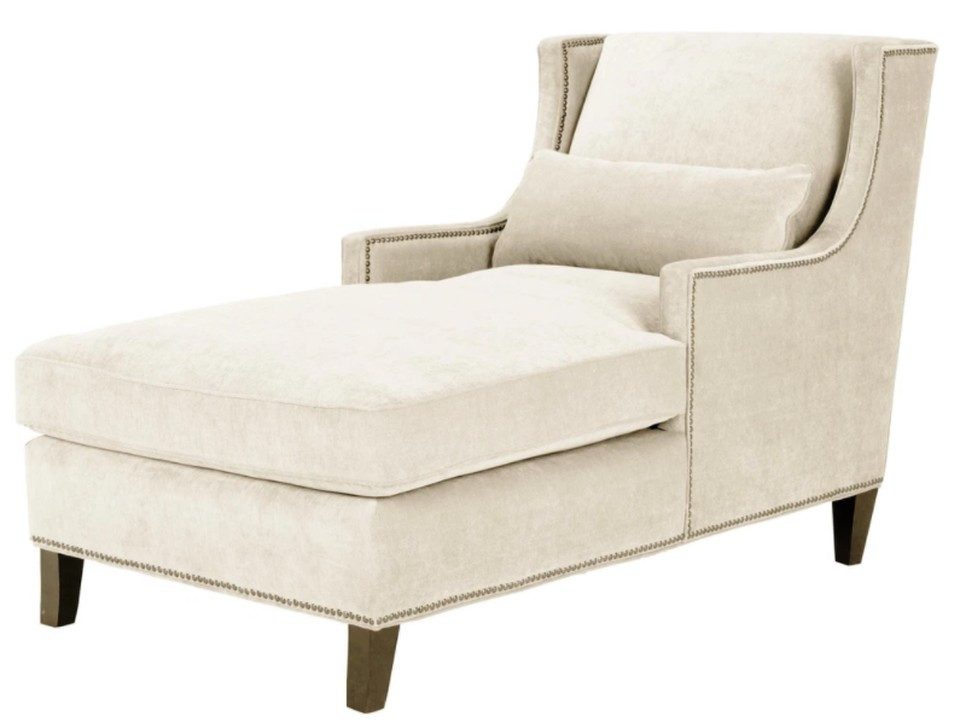 Xlmoebel Relaxliege Beige Chaiselongue Sofa Ottomane für Wohnzimmer aus Stoff, 1 Teile, Made in Europa