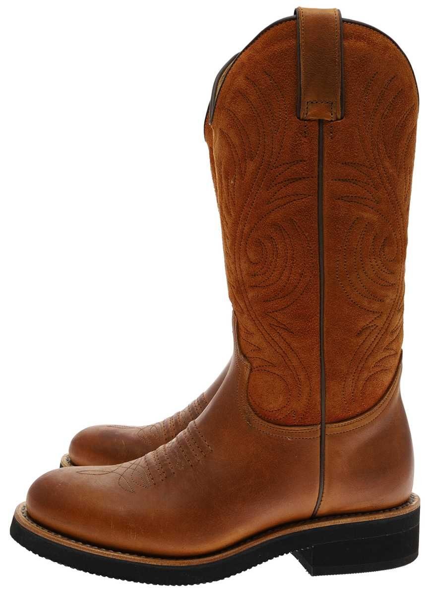 Schuhe Schlupfstiefel FB Fashion Boots CATTLE-S Braun Cowboystiefel Rahmengenähte Damen Westernreitstiefel