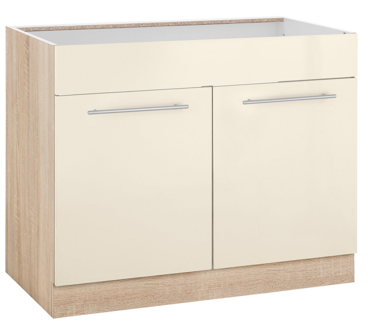 wiho Küchen Spülenschrank Flexi2, Breite: 100 cm, Soft-Close bei der Tür oben feste Blende