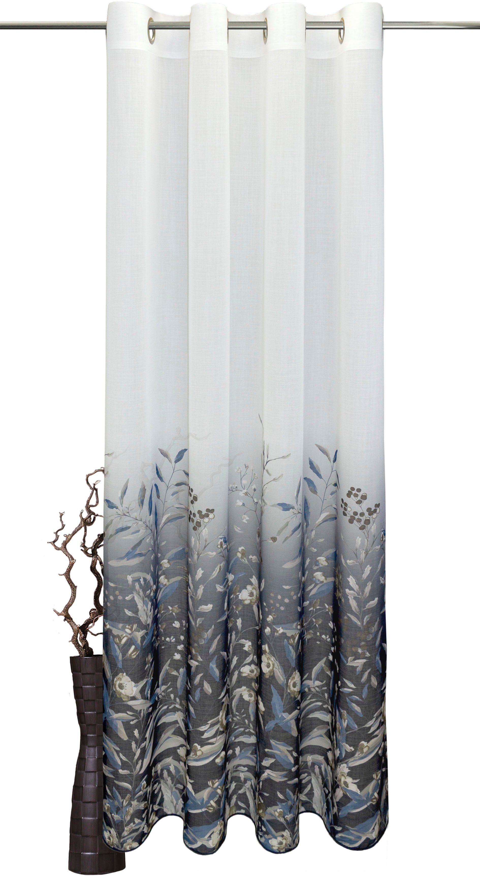 Vorhang Potpourri, VHG, Ösen (1 St), halbtransparent dunkelblau