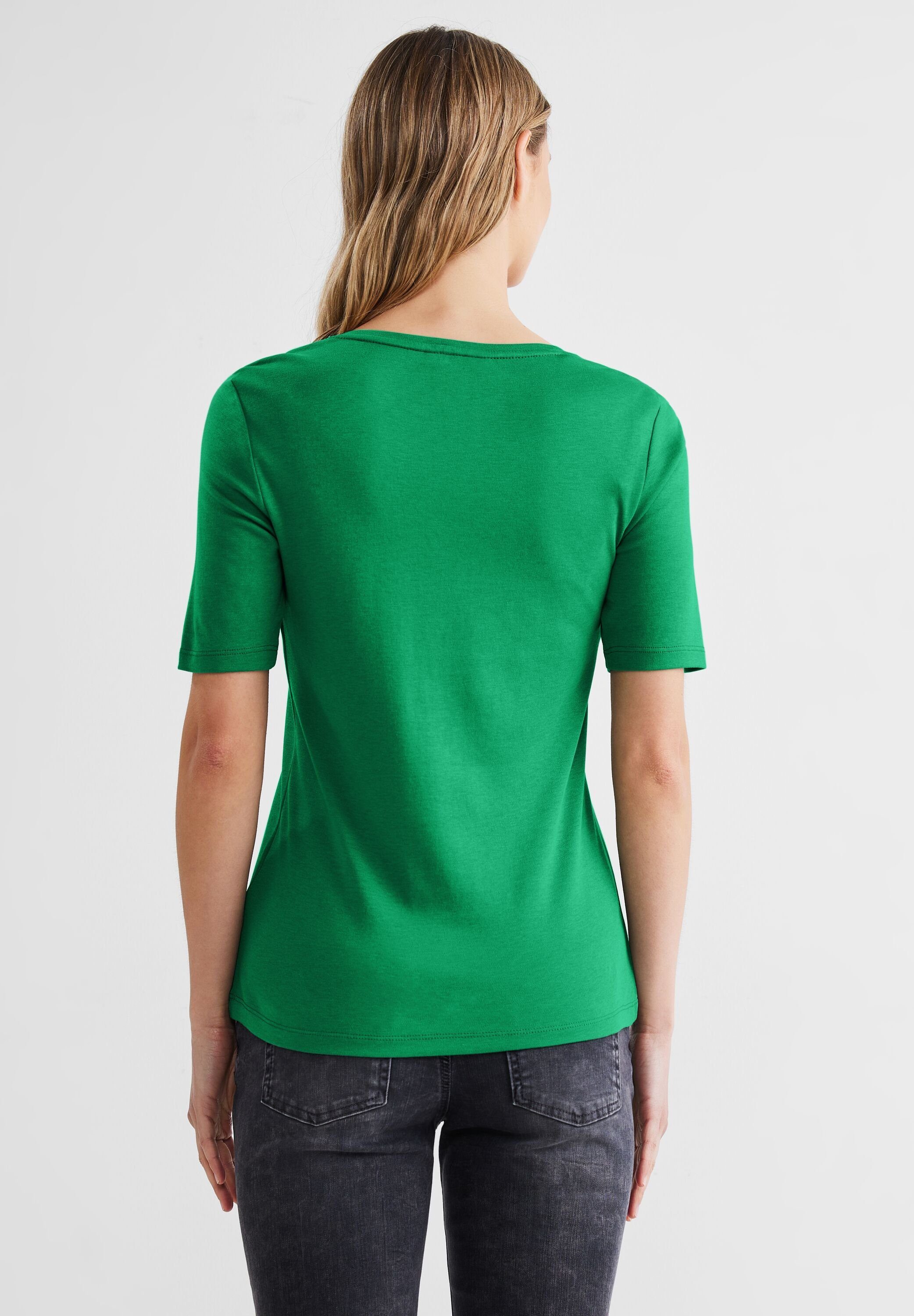 green in STREET Unifarbe Rundhalsshirt ONE fresh