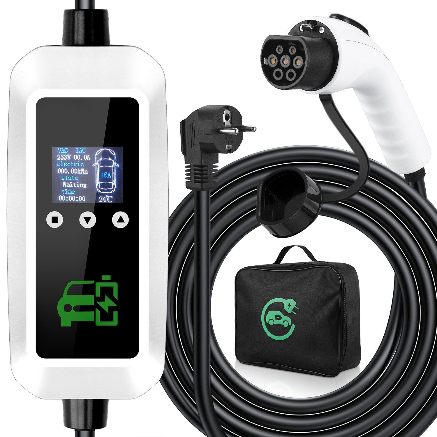 CkeyiN Pro Elektroauto-Ladestation Typ 2 E-Auto,35kW,8~16A Elektroauto-Ladegerät, Der Strom kann manuell eingestellt und die Ladezeit geplant werden