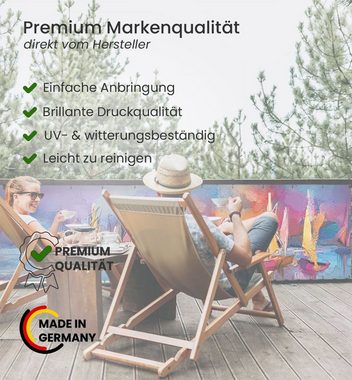 MyMaxxi Sichtschutzelement Balkonbanner Bunter Dschungel Balkon Sichtschutz Garten